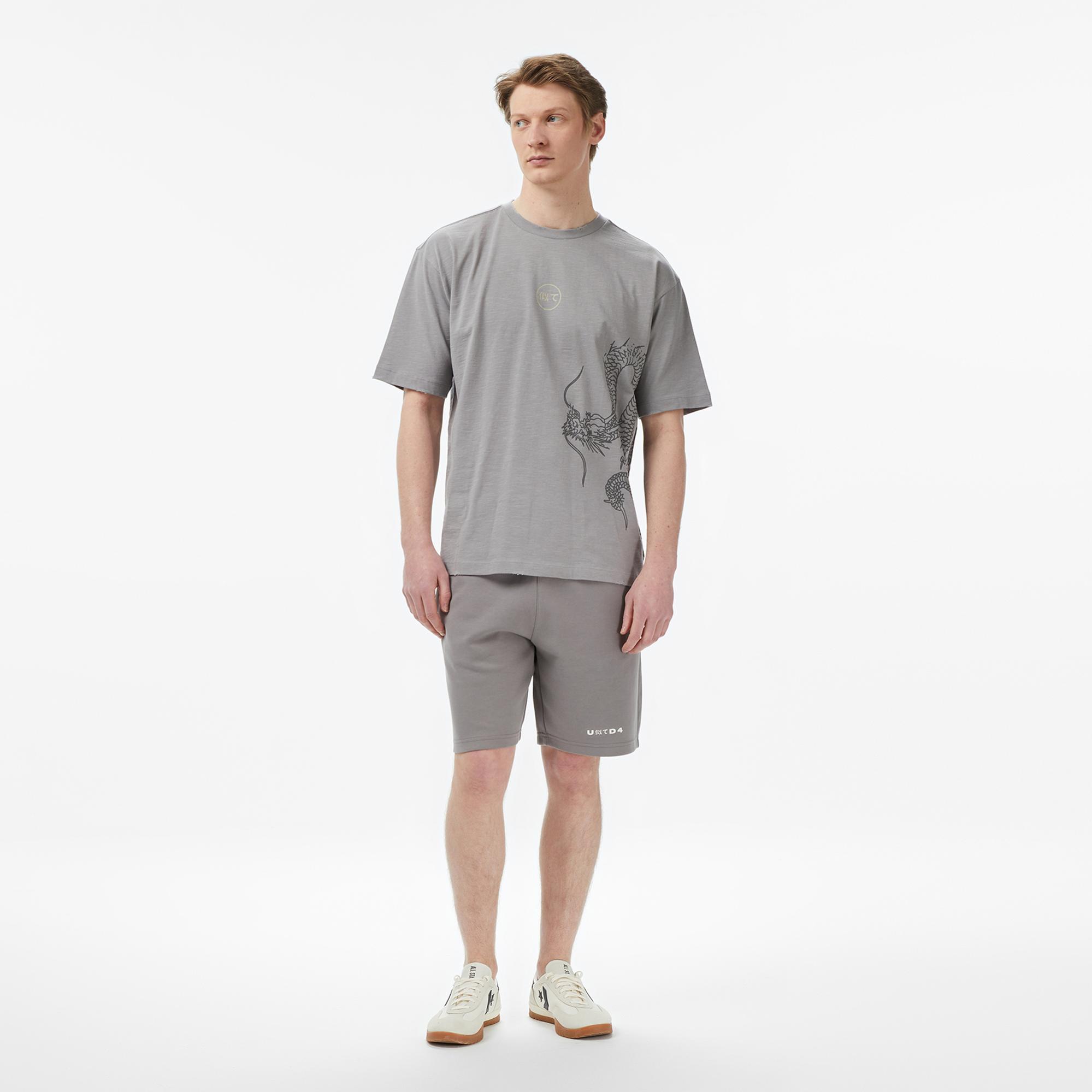 UNITED4 Regular Fit Erkek Gri Şort