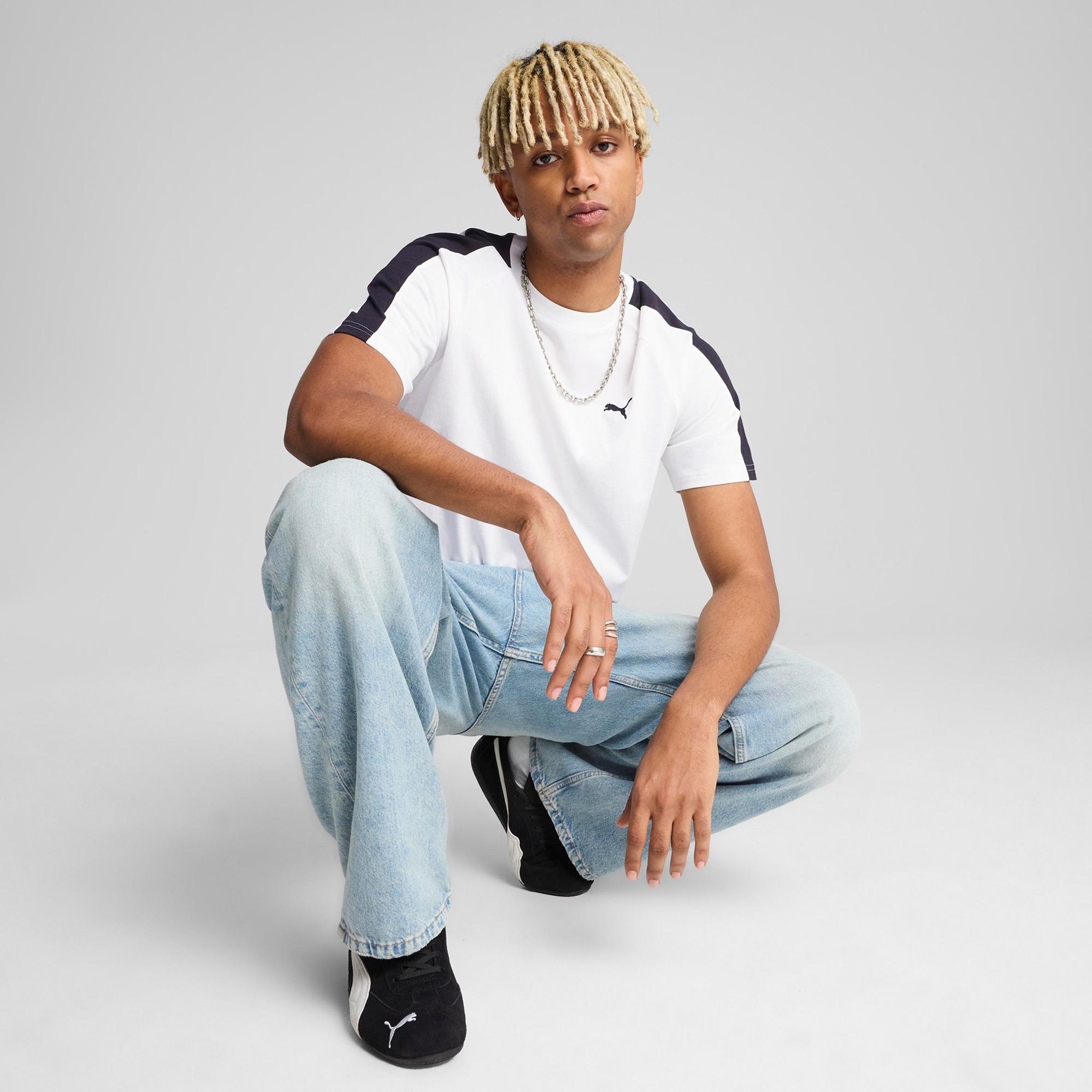 Puma T7 Erkek Beyaz T-Shirt