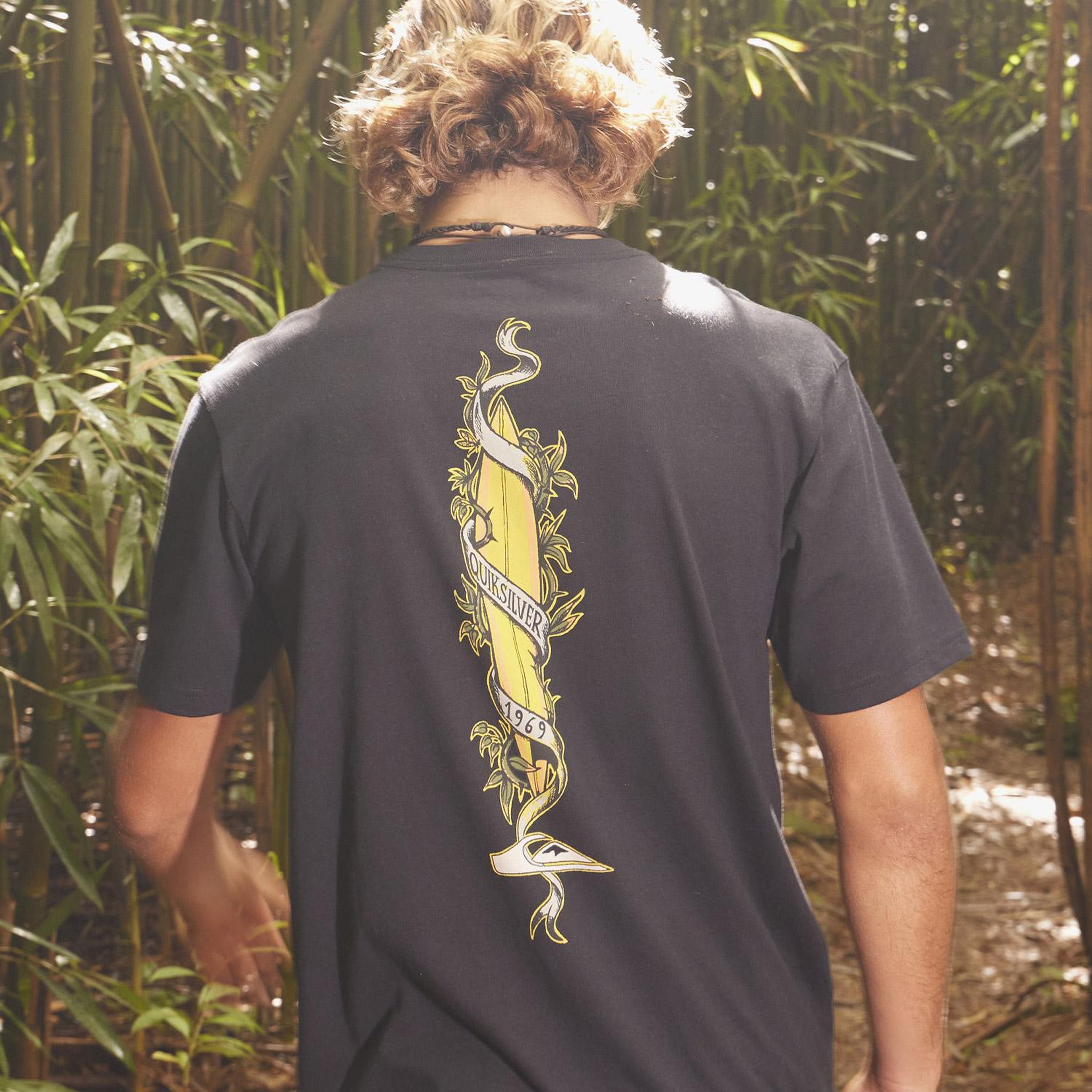 Quiksilver Step Up Erkek Siyah Günlük T-Shirt
