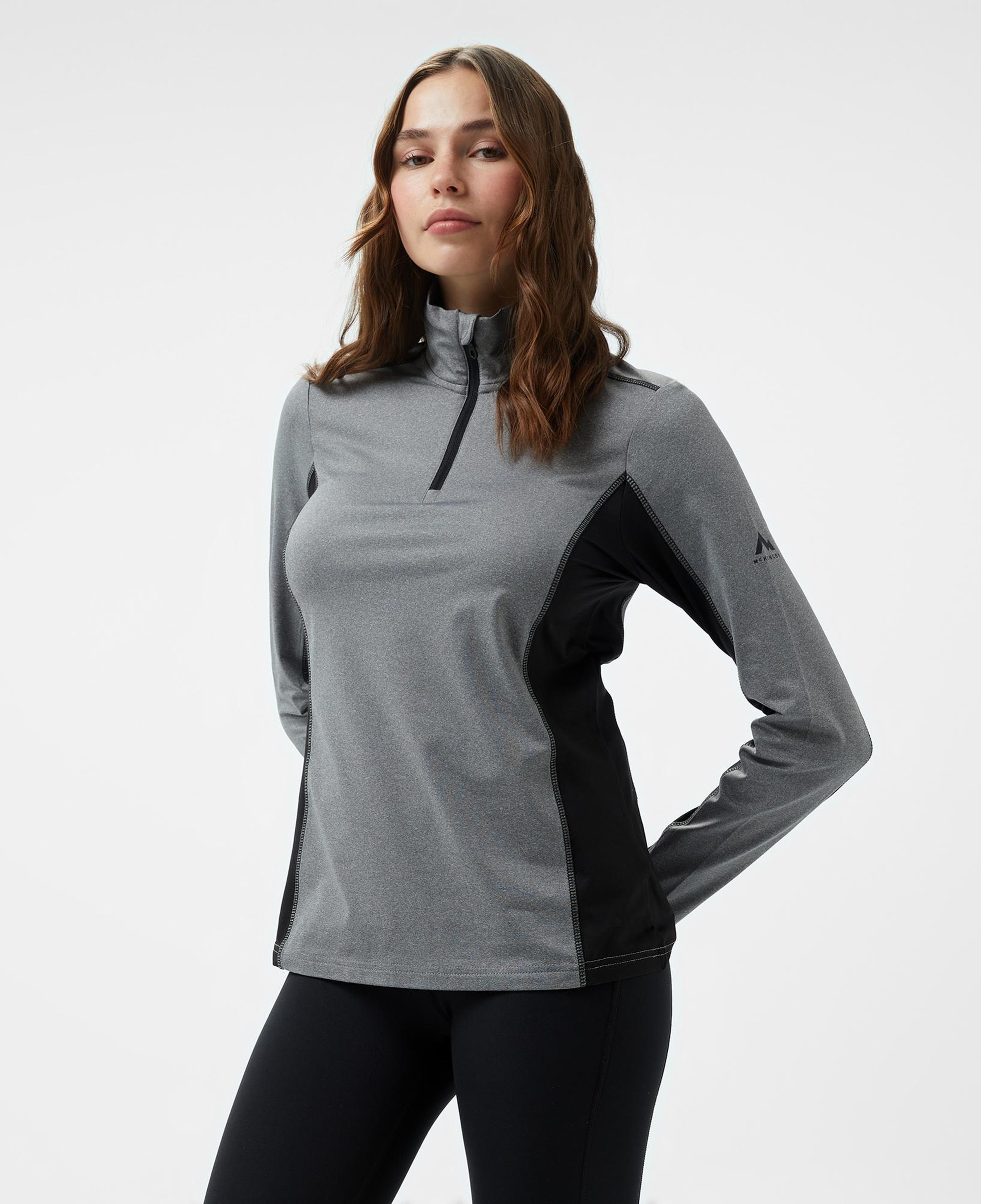 McKinley Andrea 1/2 Zip Kadın Gri Outdoor Polar