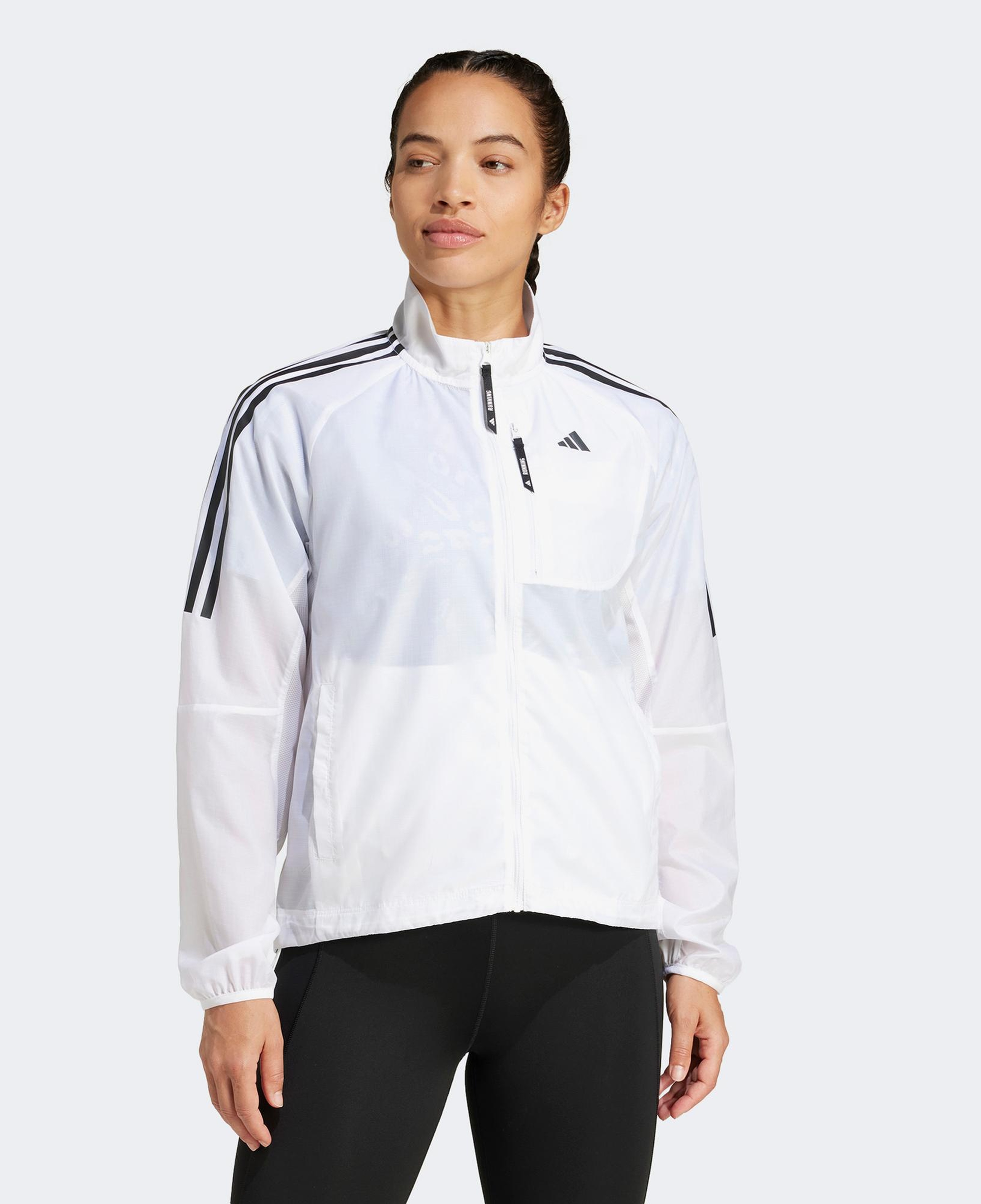 adidas Own The Run 3 Stripes Packable Kadın Beyaz Ceket