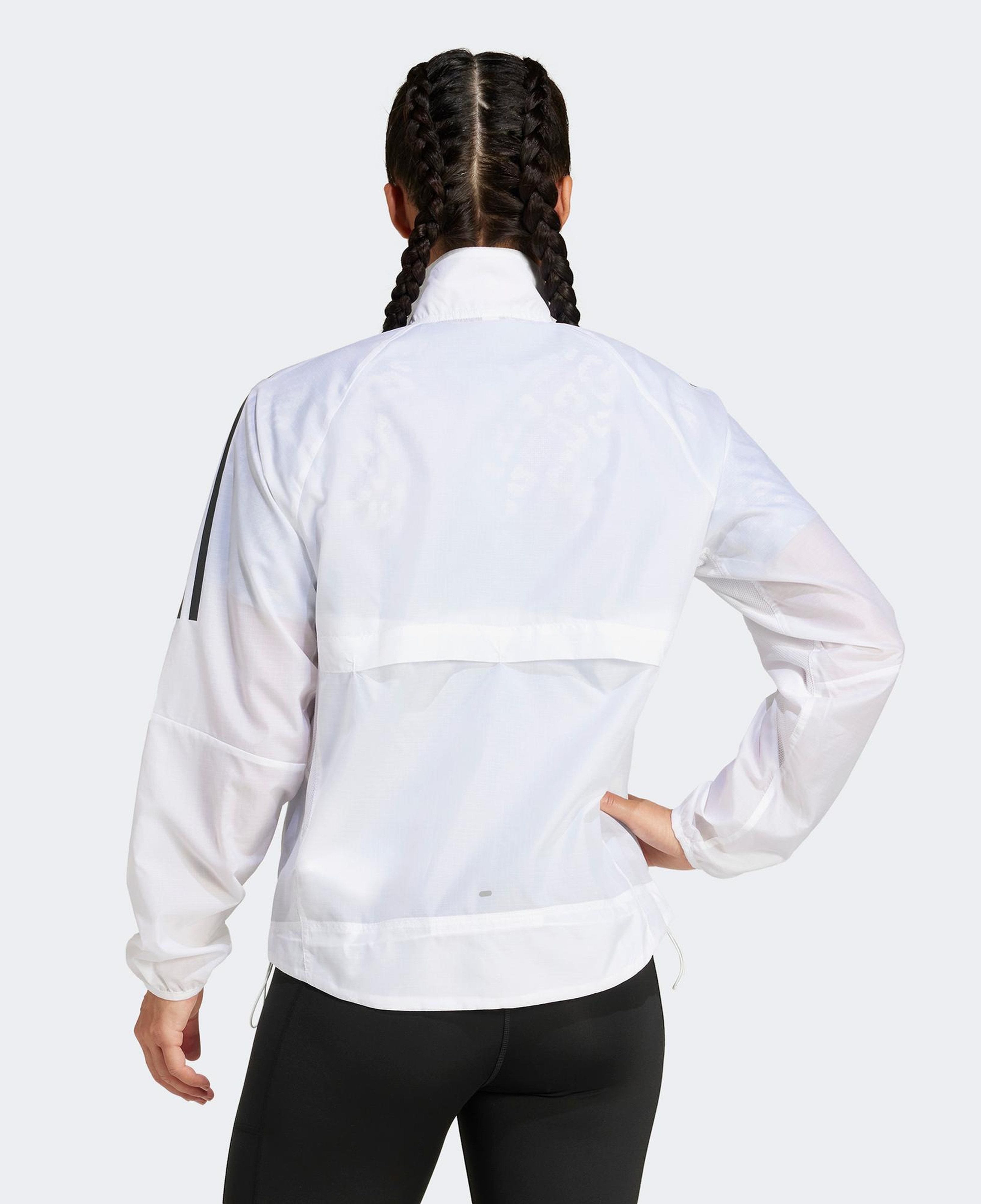 adidas Own The Run 3 Stripes Packable Kadın Beyaz Ceket