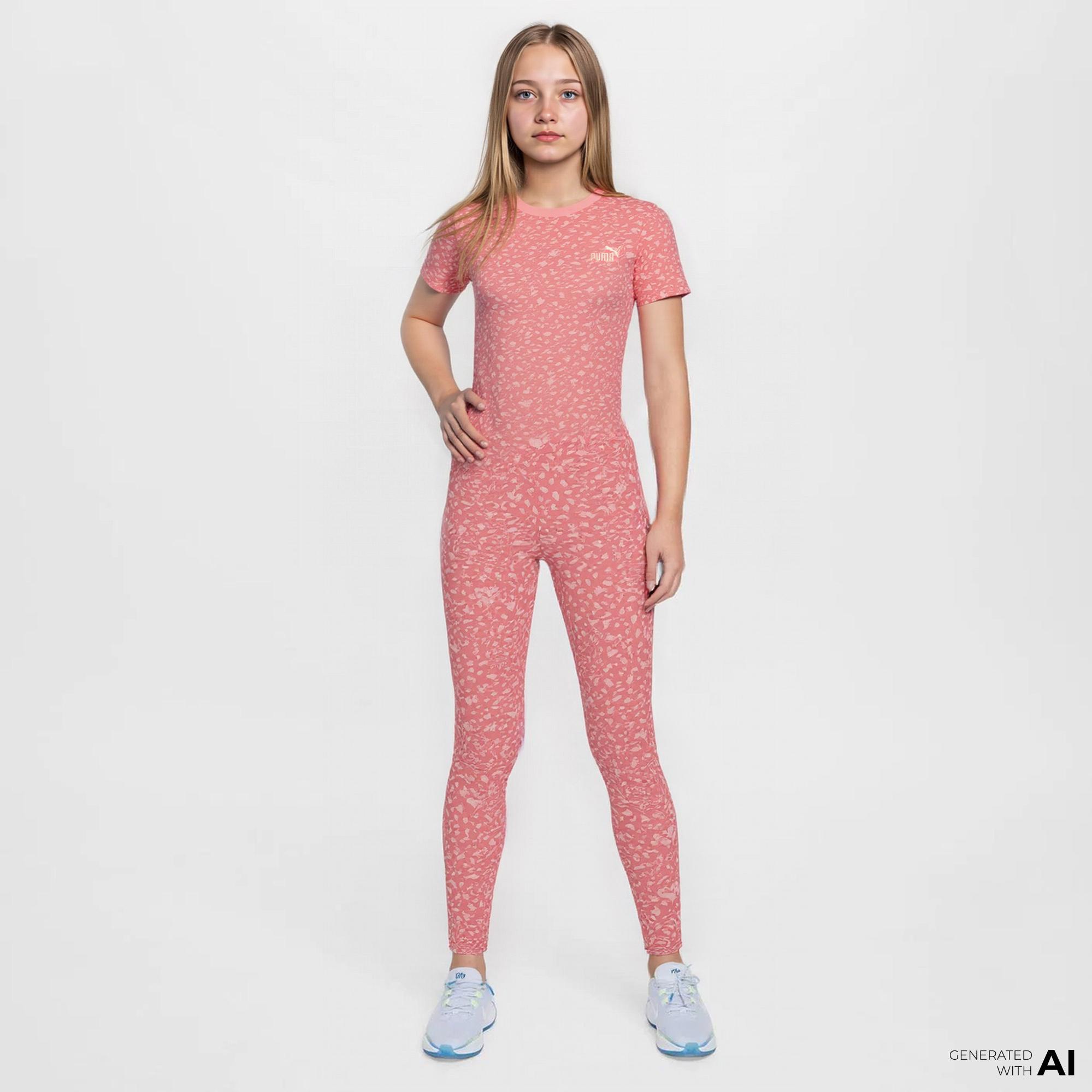 Puma Flaming Love Aop Çocuk Turuncu T-Shirt