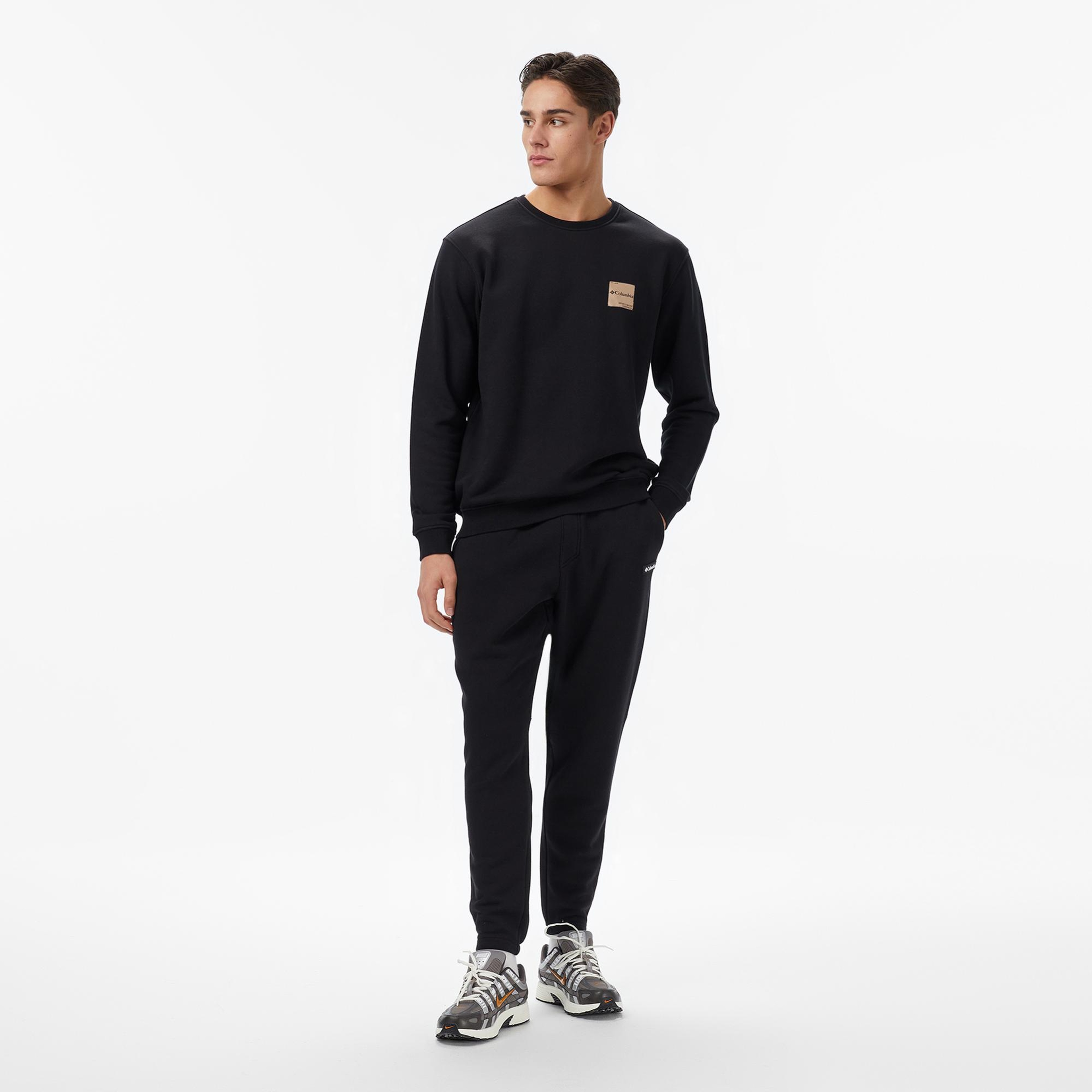 Columbia Cs0450 Csc Boxy Brand Crew Erkek Siyah Sweatshirt