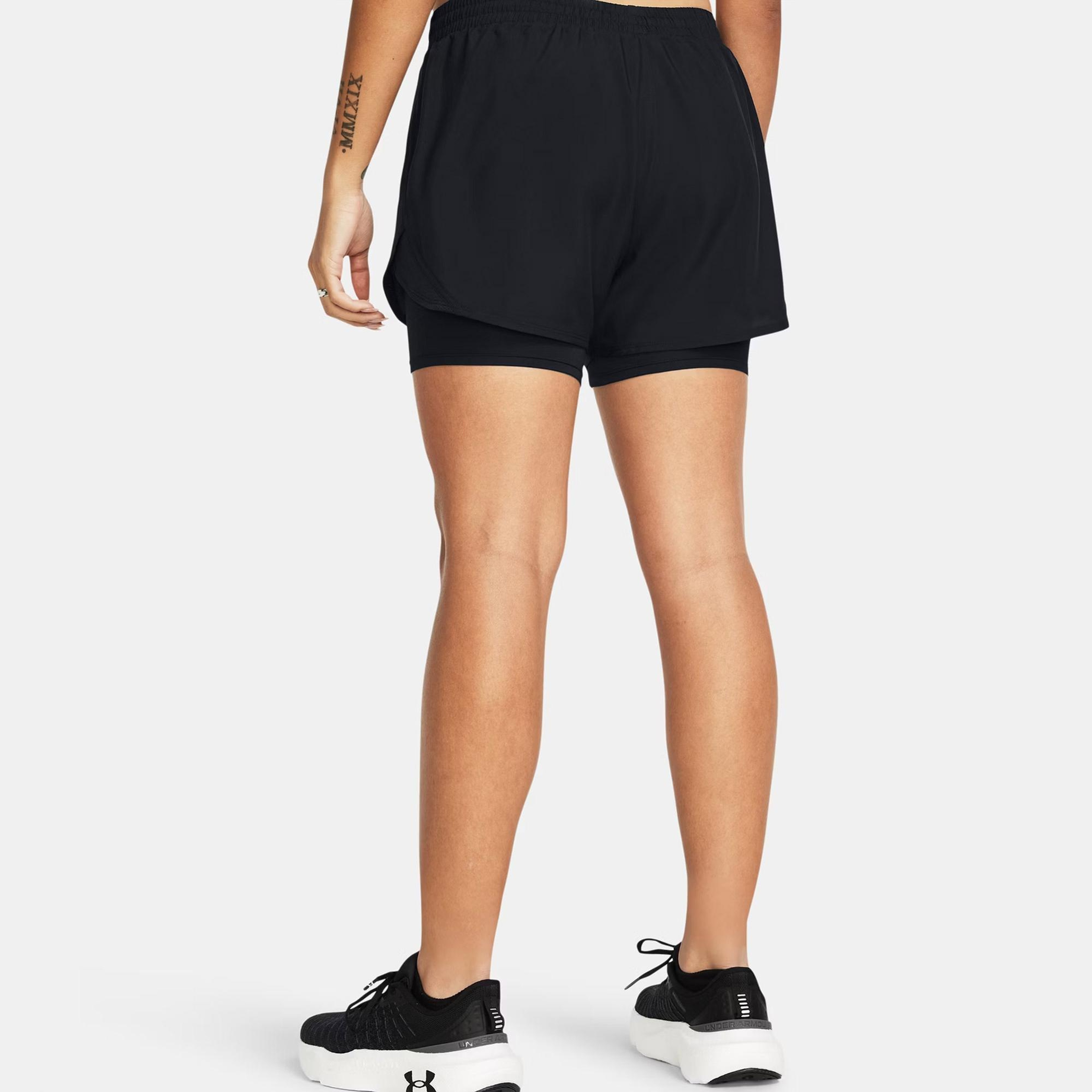 Under Armour Fly By 2in1 Kadın Siyah Koşu Şortu