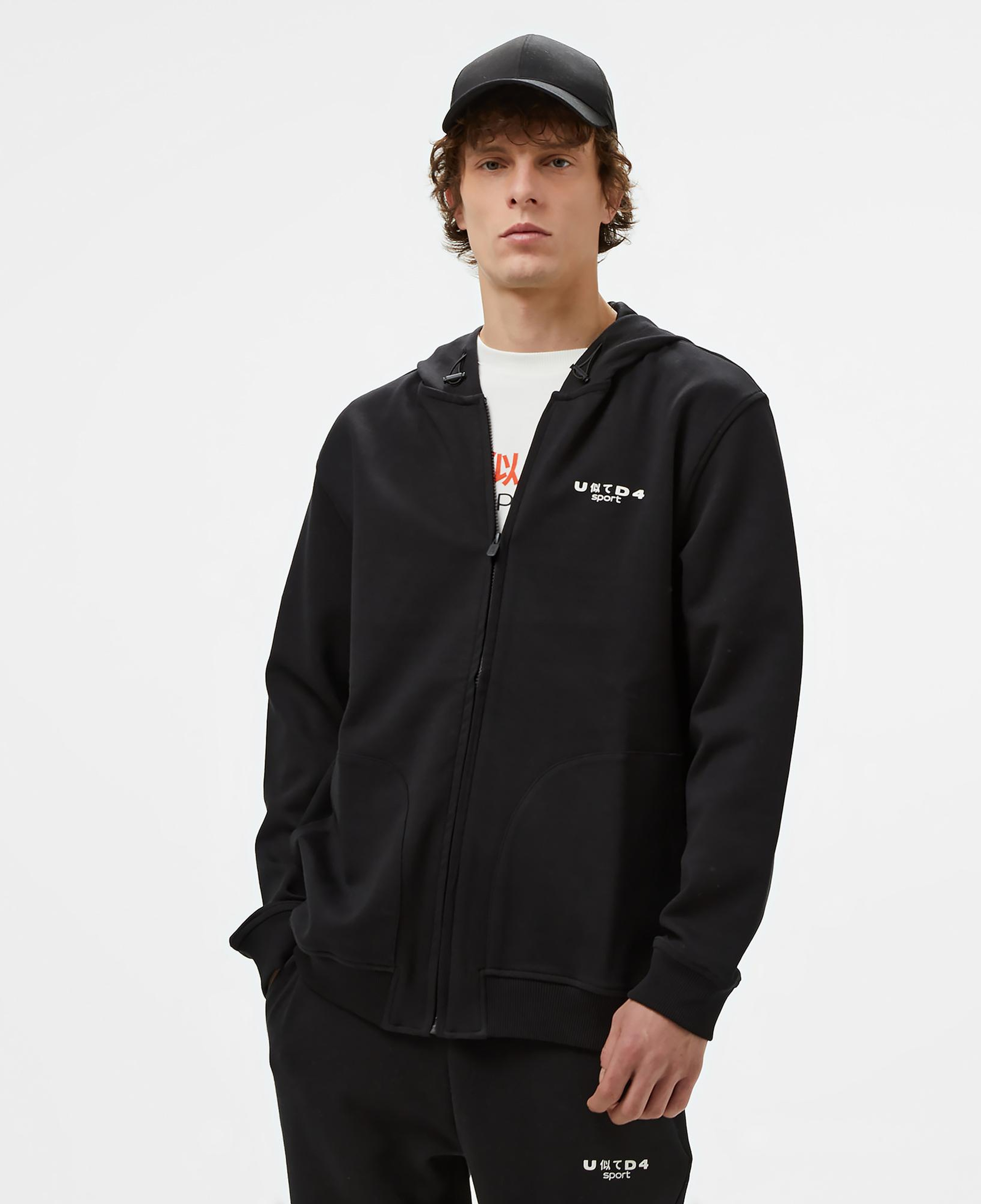 United4 Sport Erkek Siyah Sweatshirt