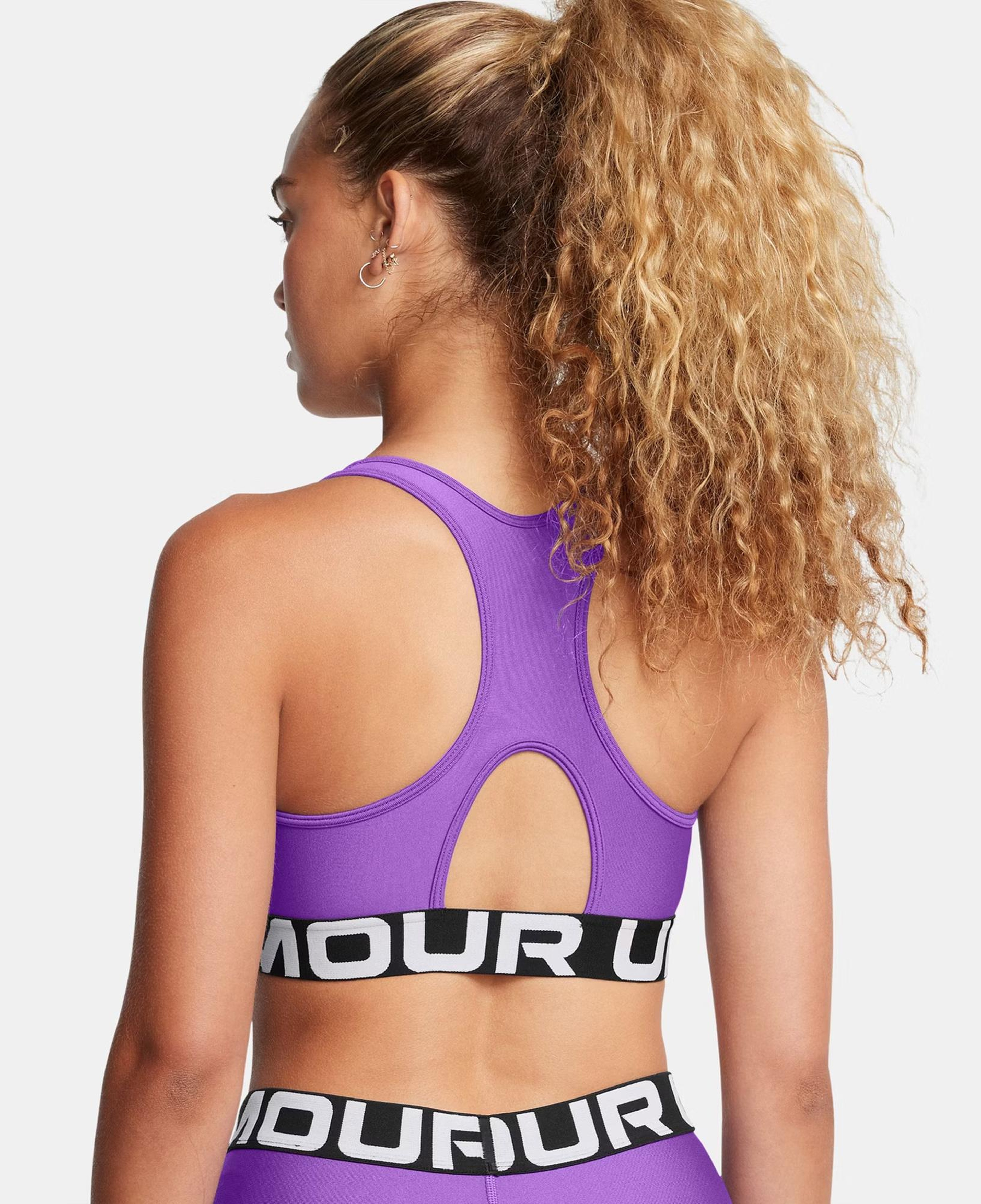 Under Armour Heat Gear Mid Kadın Mor Antrenman Bra