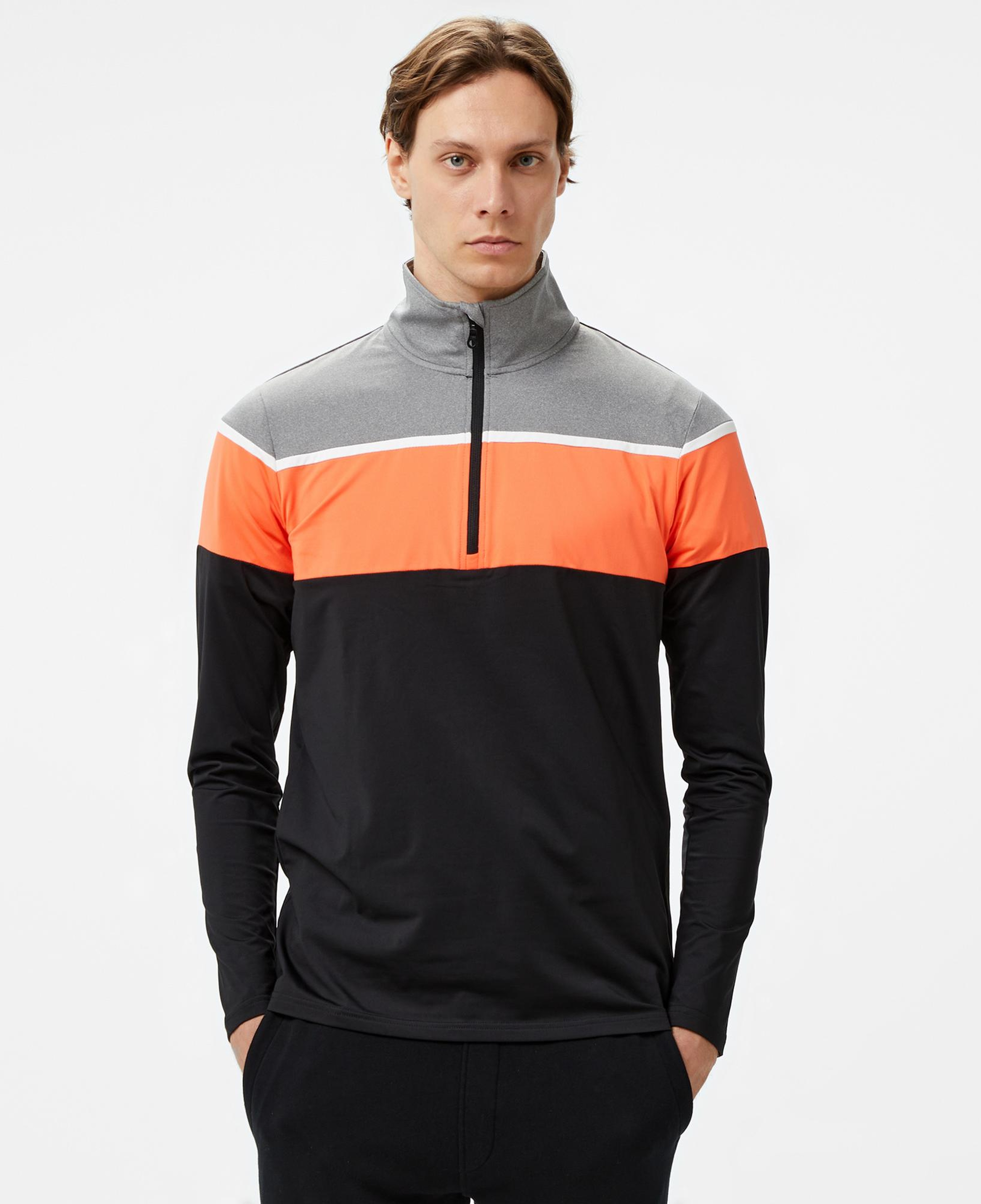 McKinley Diego II Half Zipped Erkek Siyah/Turuncu Üst