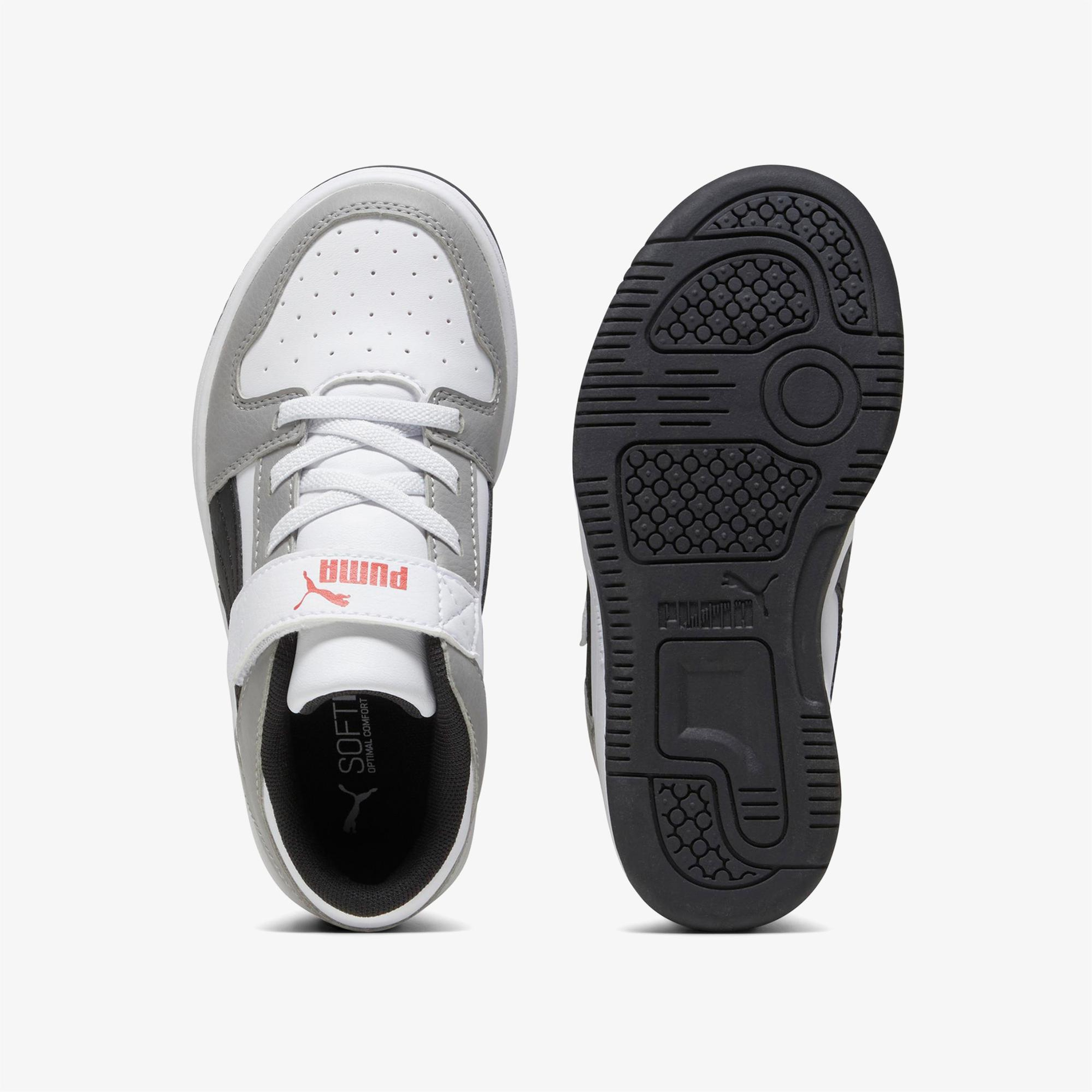 Puma Rebound Layup Low Çocuk Gri Spor Ayakkabı