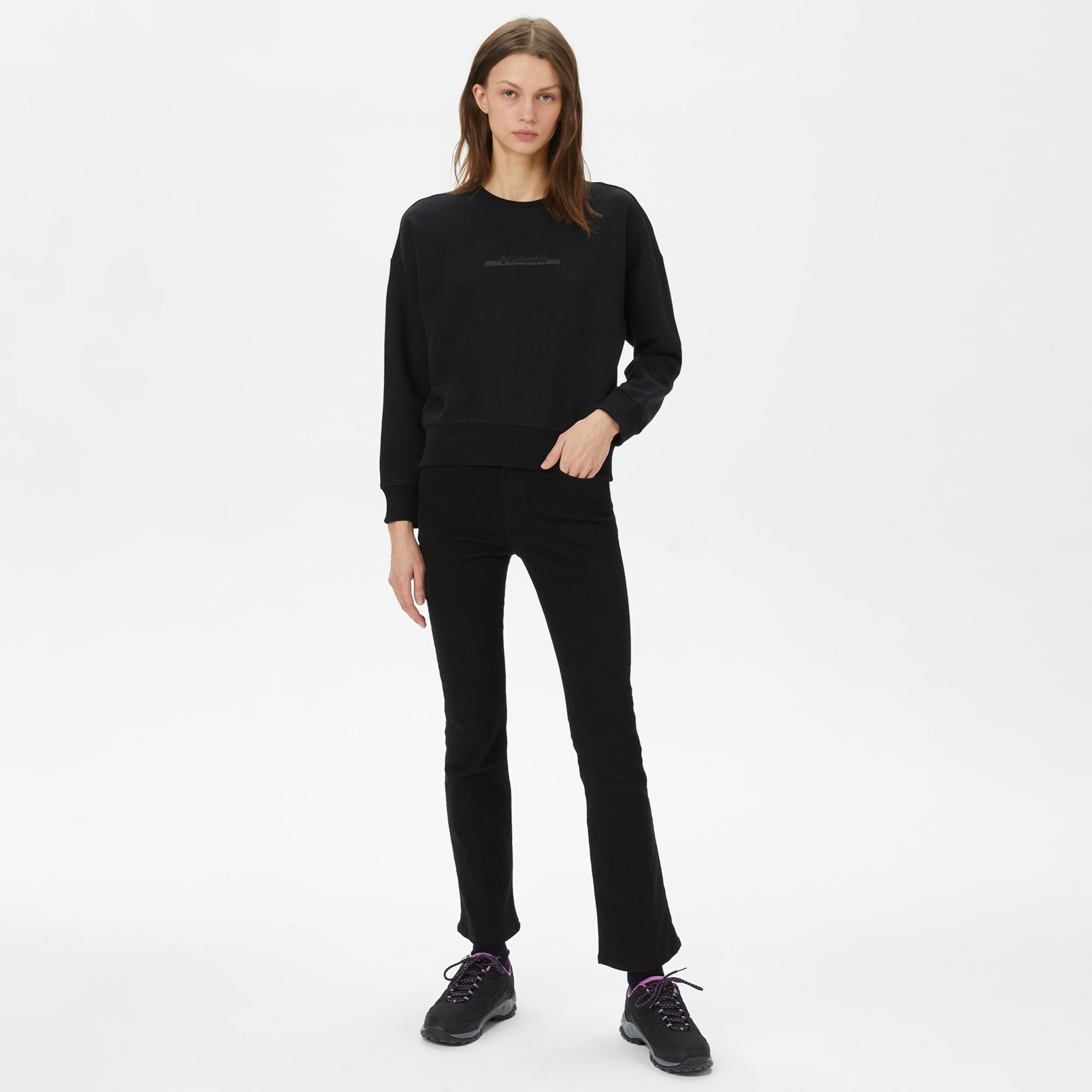 Columbia Bar Split Kadın Siyah Günlük Sweatshirt
