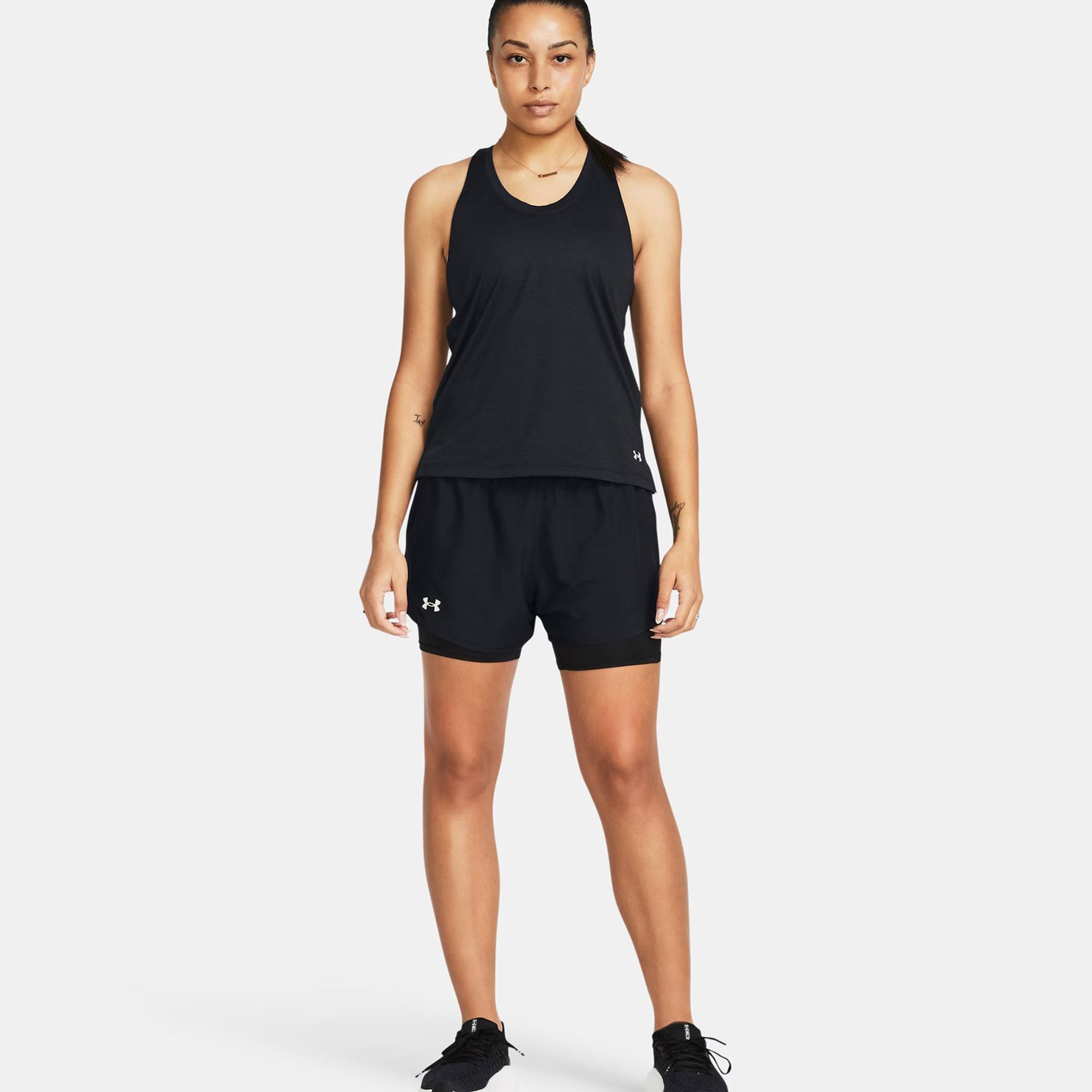 Under Armour Fly By 2in1 Kadın Siyah Koşu Şortu