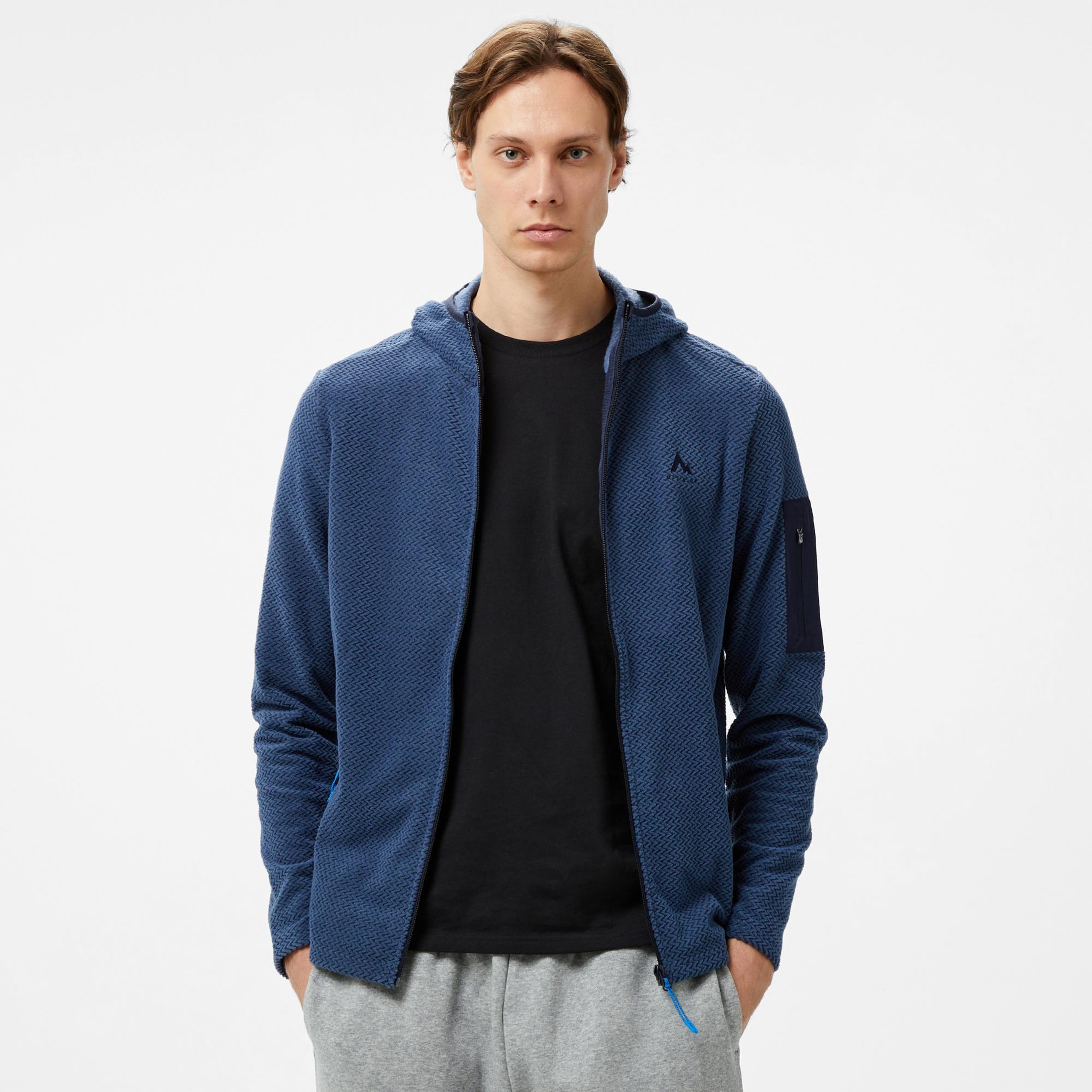 McKinley Hucture II Fz Erkek Mavi Outdoor Sweatshirt