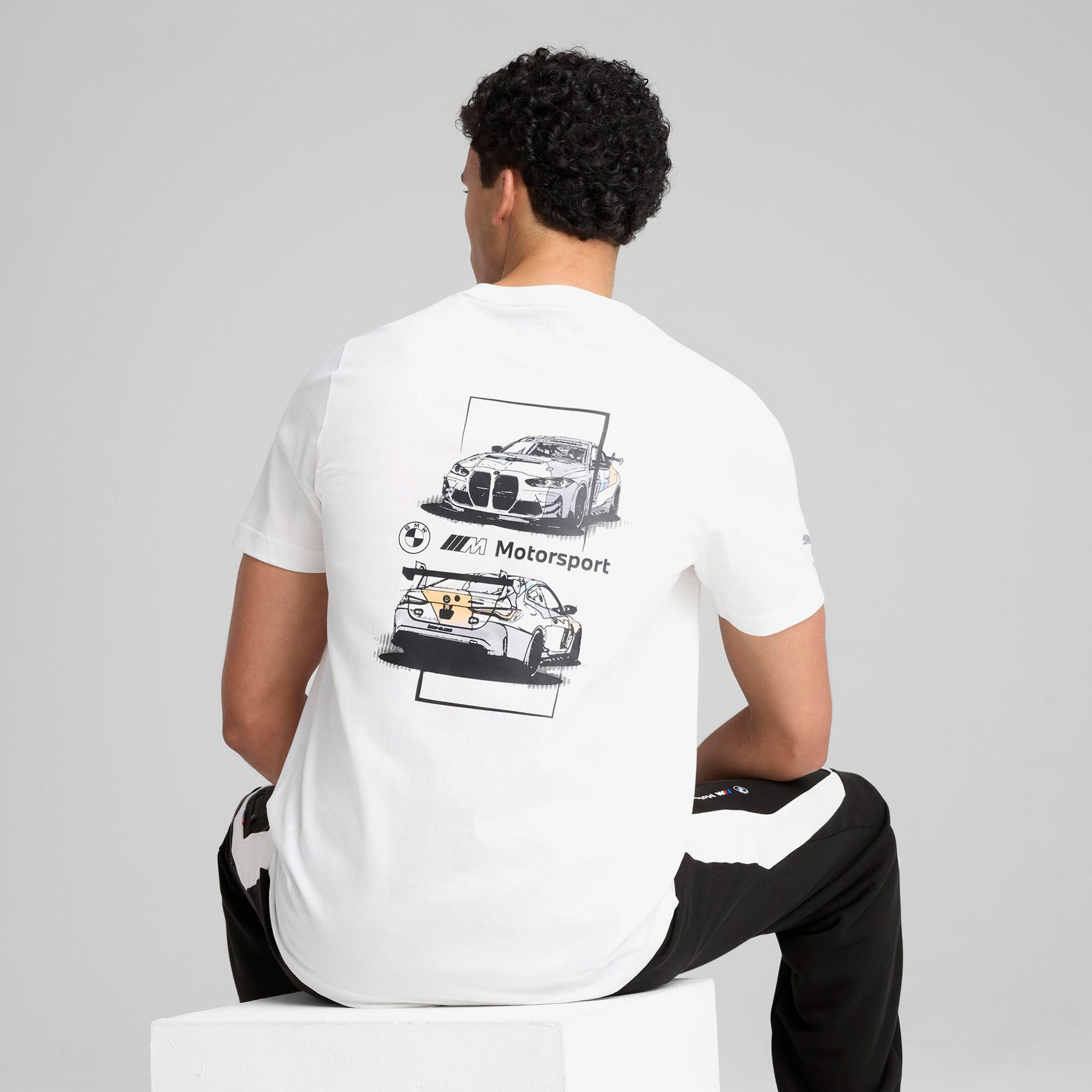 Puma Bmw Mms Car Graphic 2 Erkek Beyaz T-Shirt