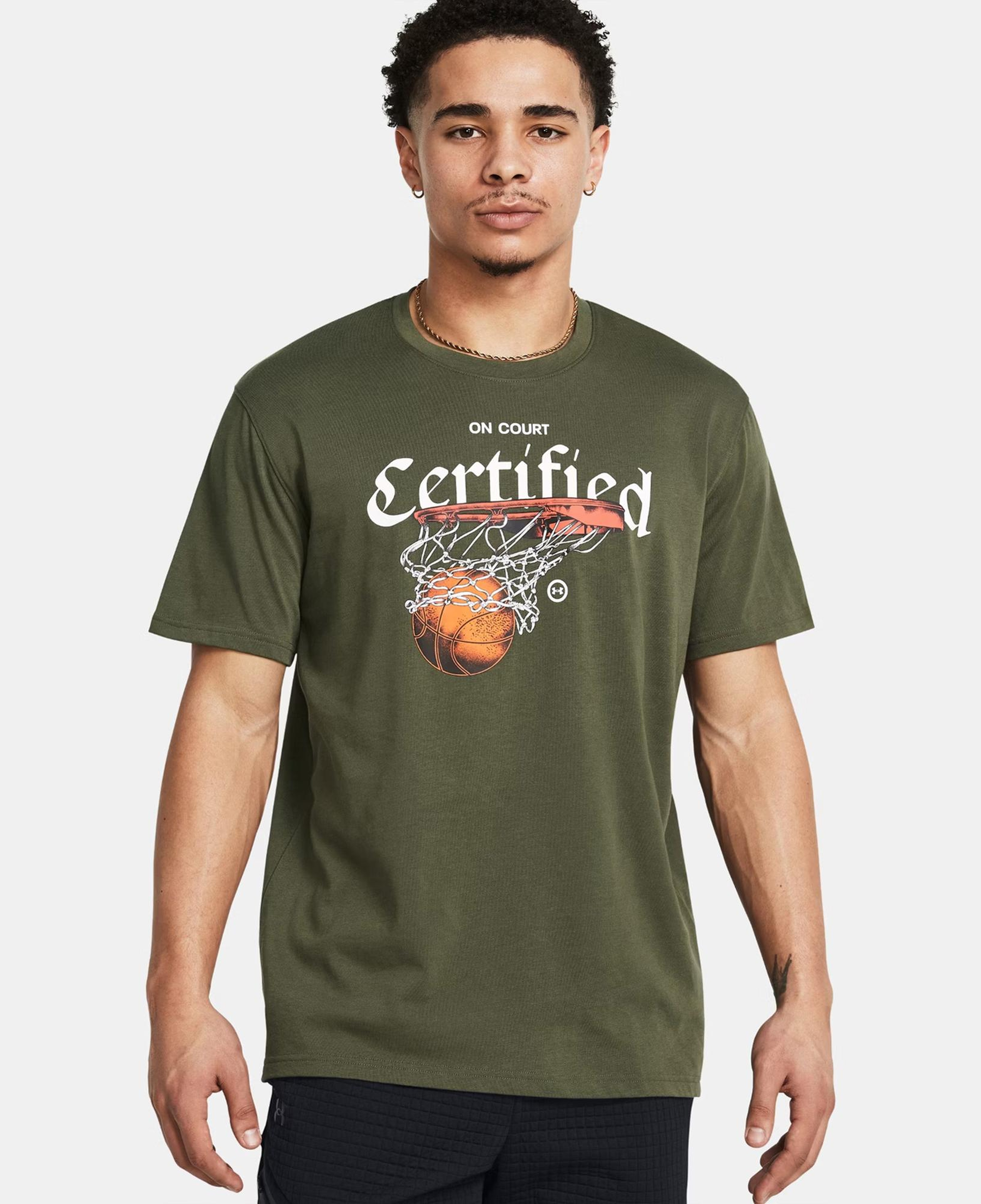 Under Armour Heavyweight Erkek Yeşil Basketbol T-Shirt