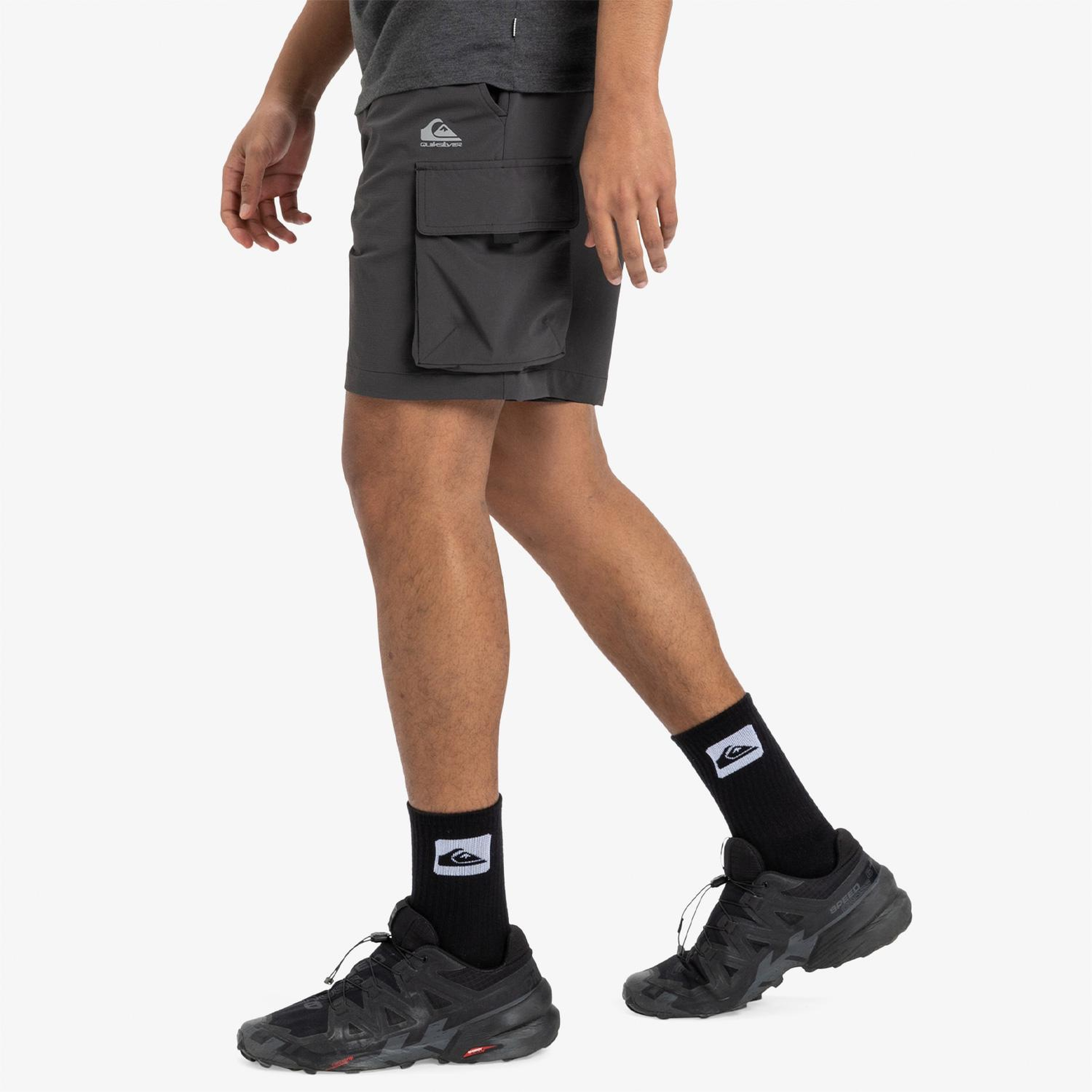 Quiksilver Run Ashore Erkek Siyah Günlük Bermuda Şort