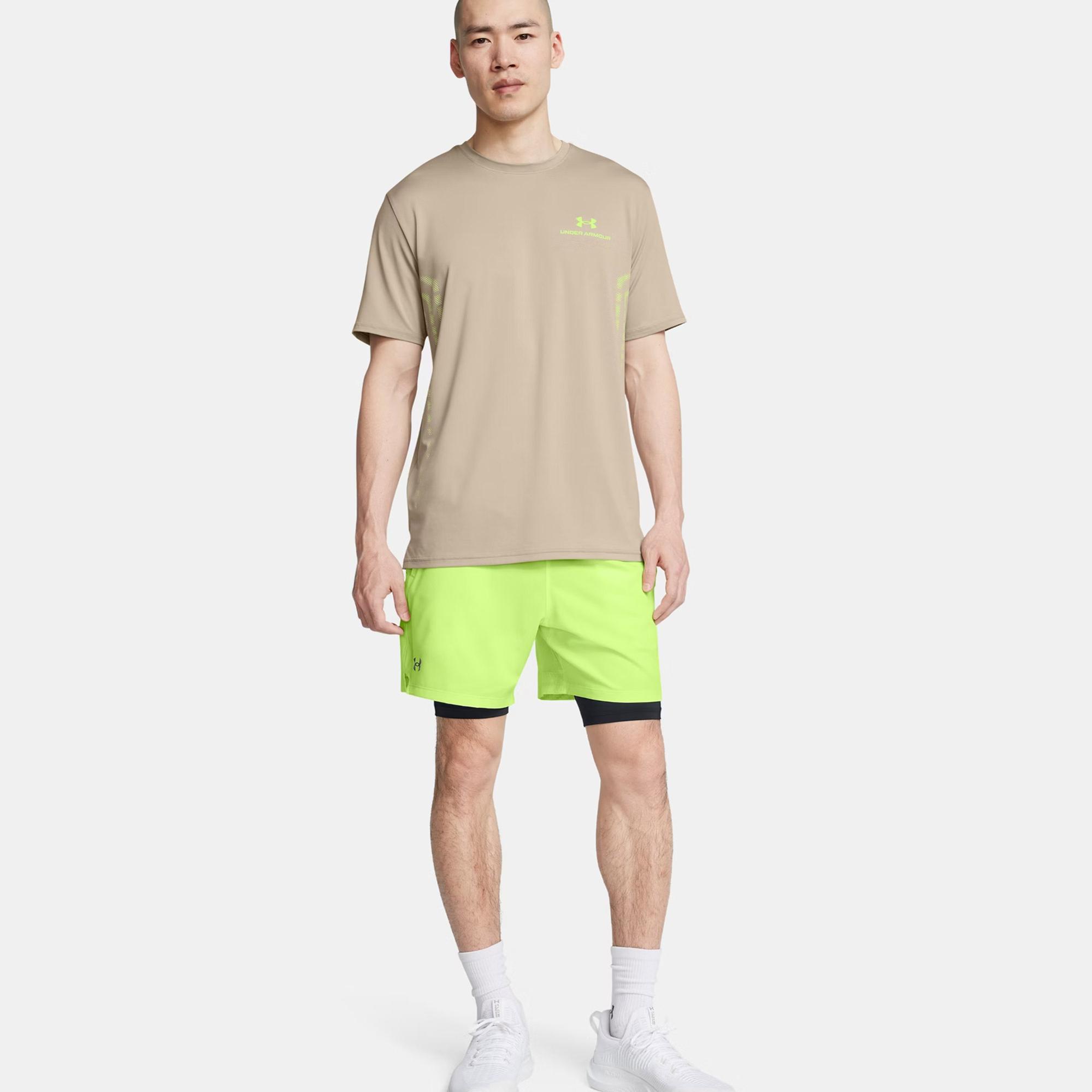 Under Armour Vanish Voven 2in1 Erkek Yeşil Antrenman Şortu