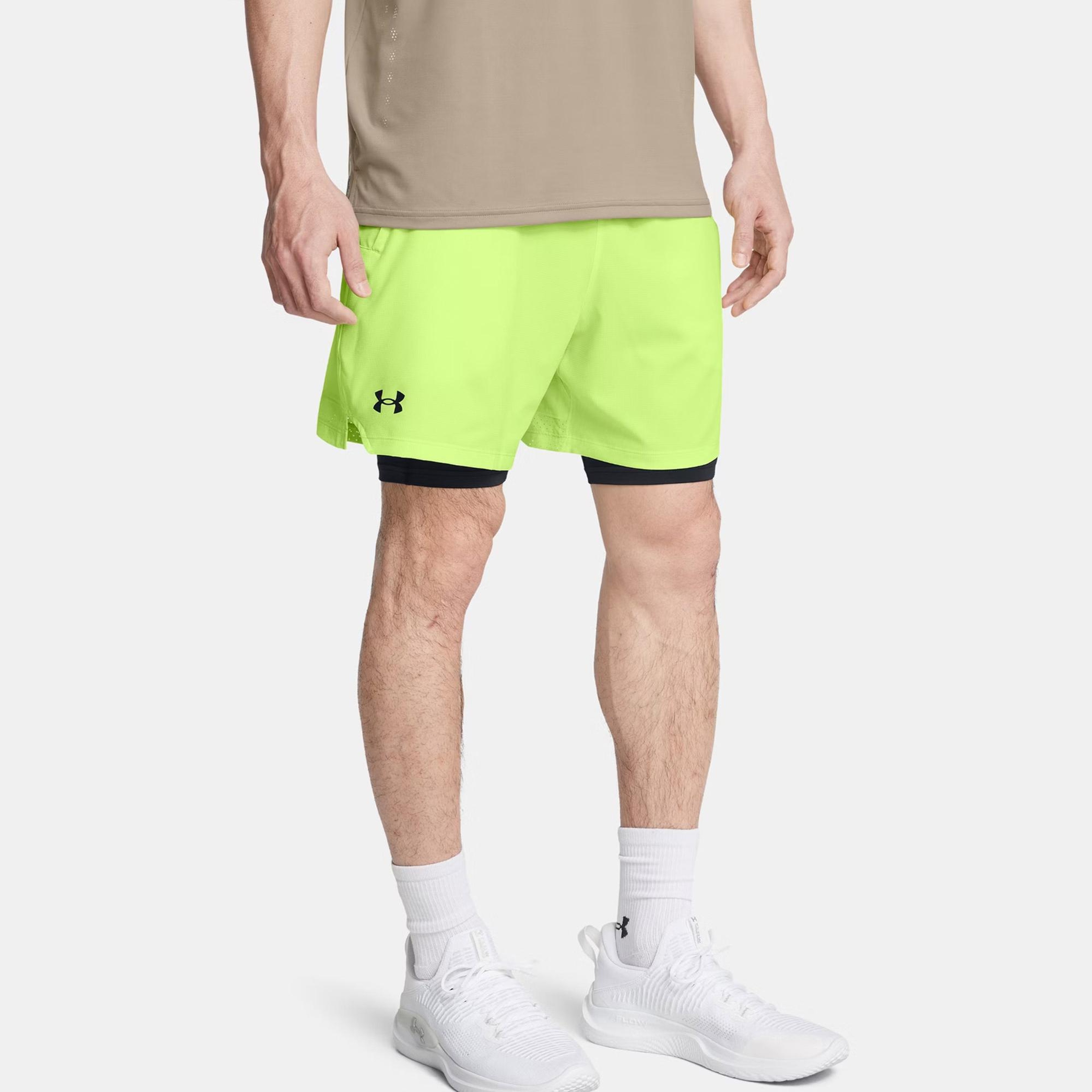 Under Armour Vanish Voven 2in1 Erkek Yeşil Antrenman Şortu