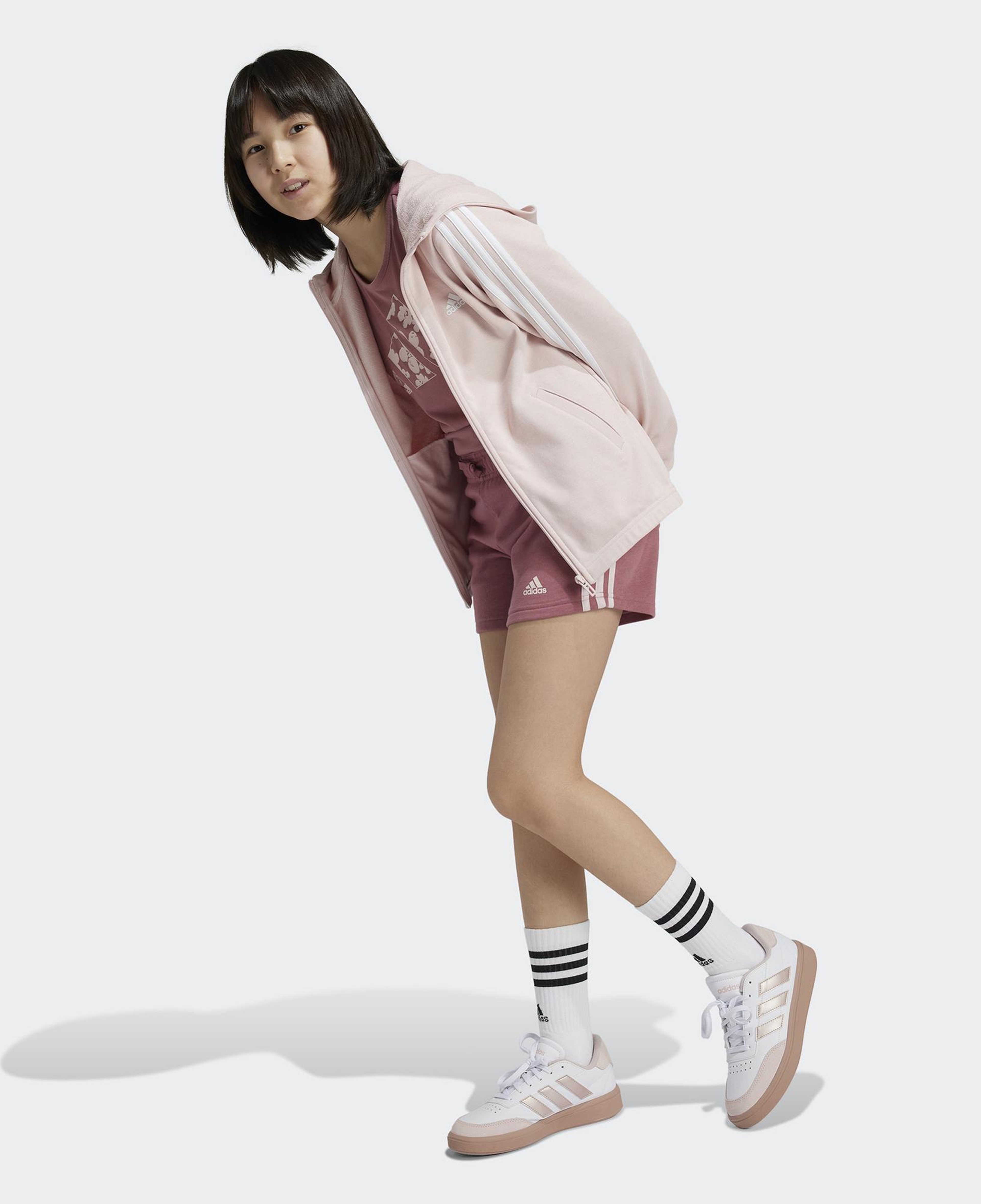 adidas Essentials 3 Stripes Çocuk Pembe Günlük Şort