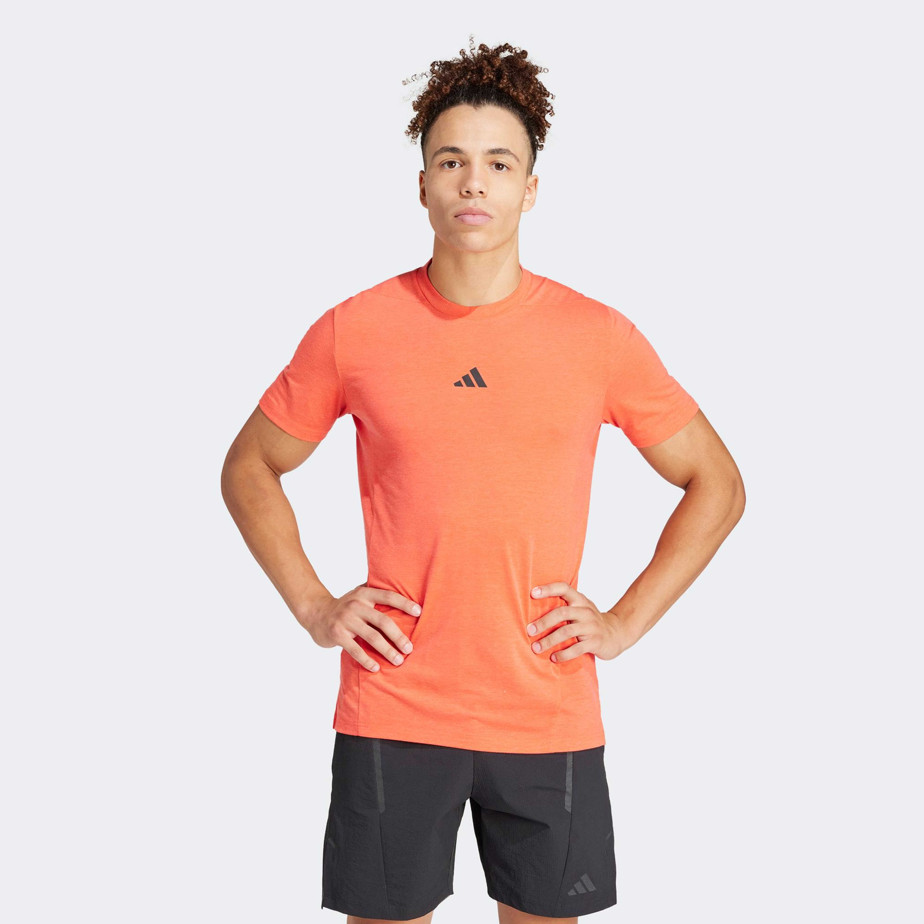 adidas Designed for Training Erkek Turuncu Antrenman T-Shirt