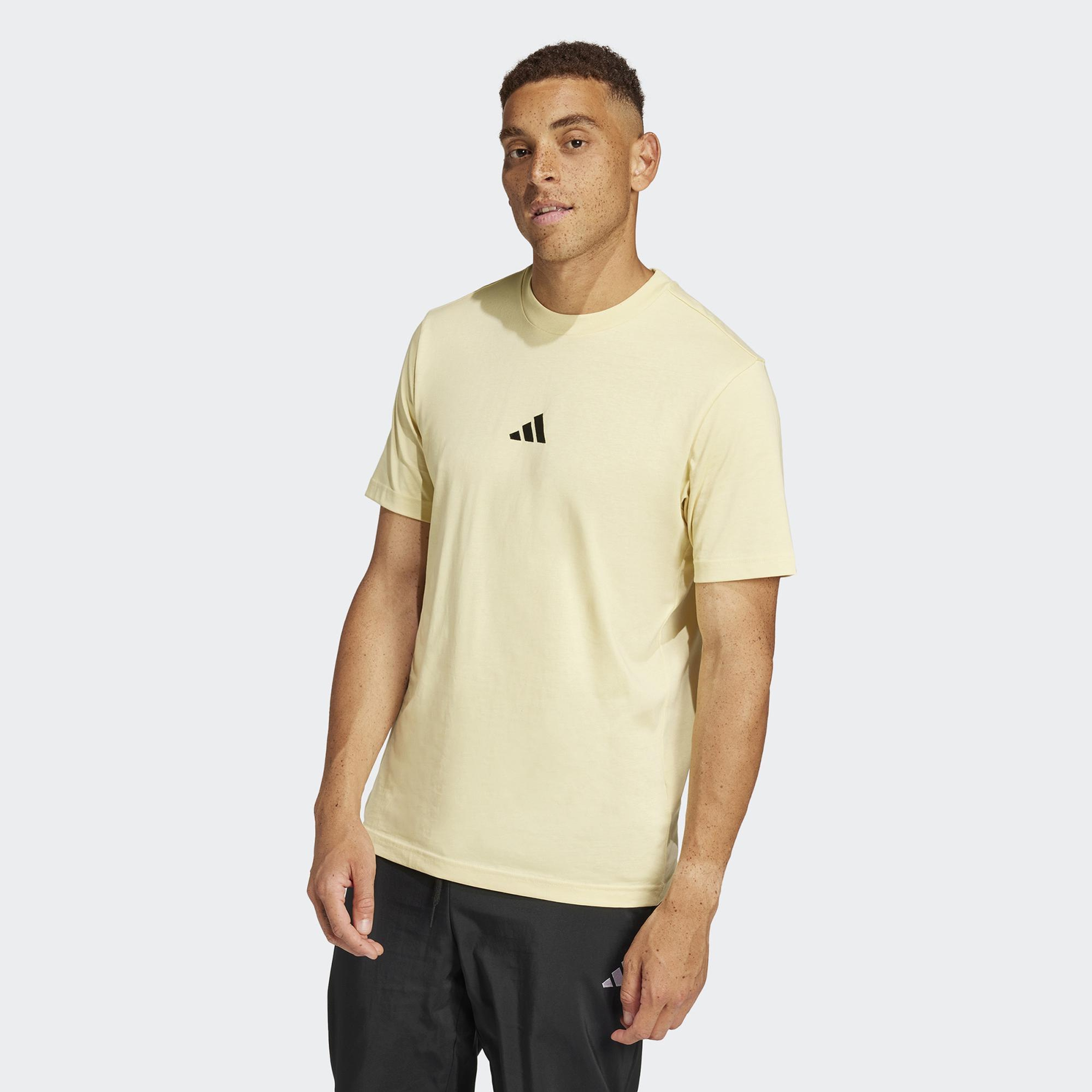 adidas Essentials Small Logo Single Erkek Sarı T-Shirt