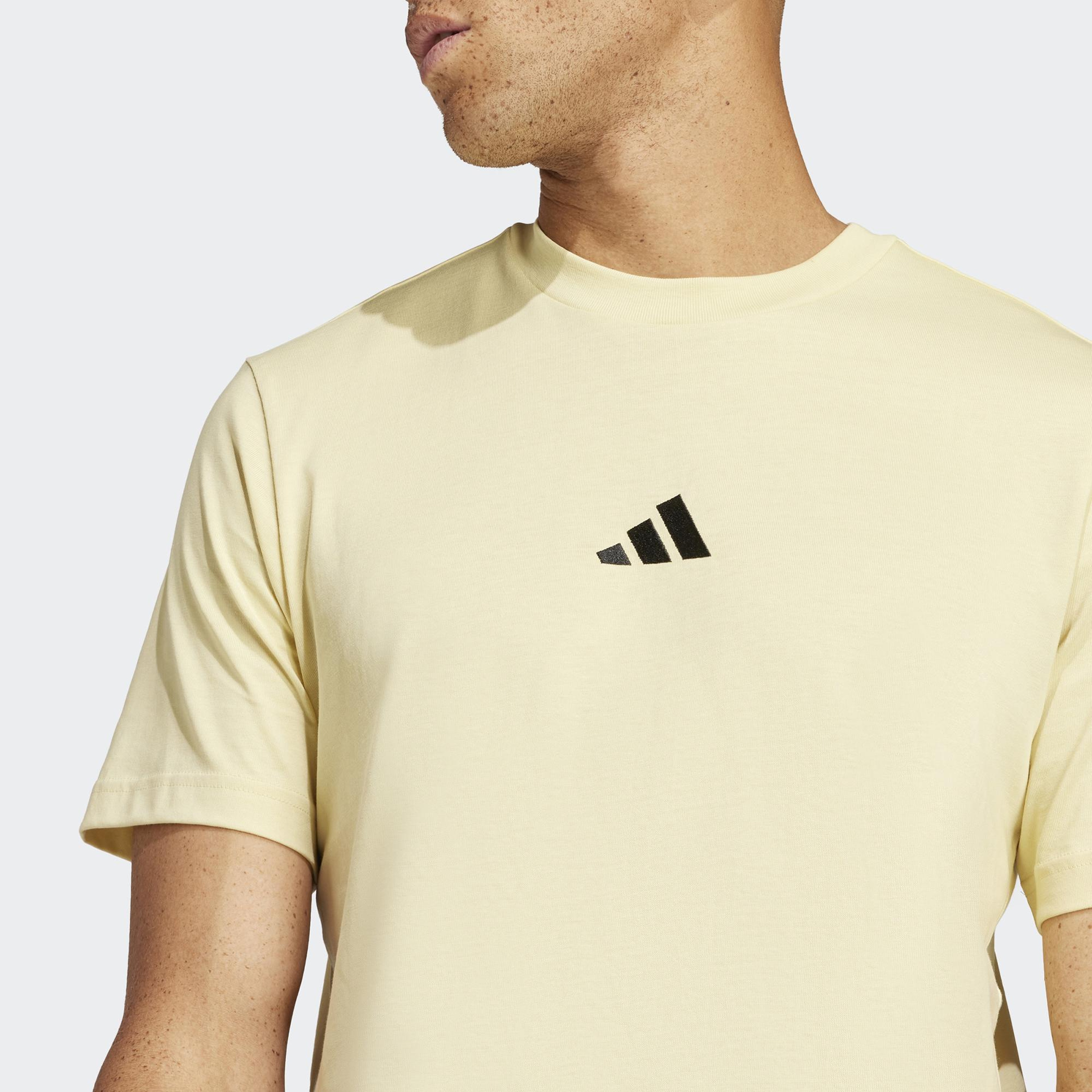 adidas Essentials Small Logo Single Erkek Sarı T-Shirt