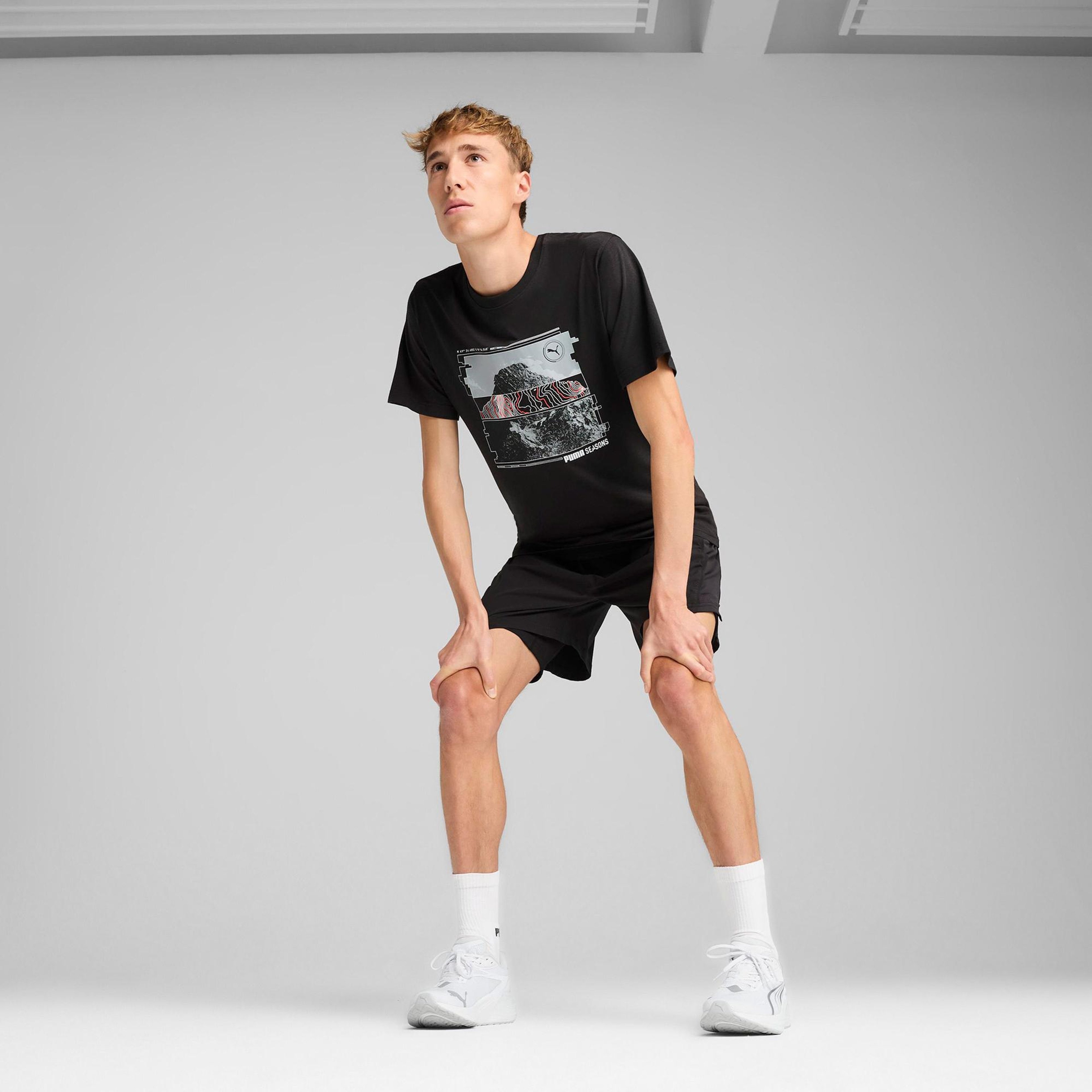 Puma Graphics Seasons Erkek Siyah T-Shirt