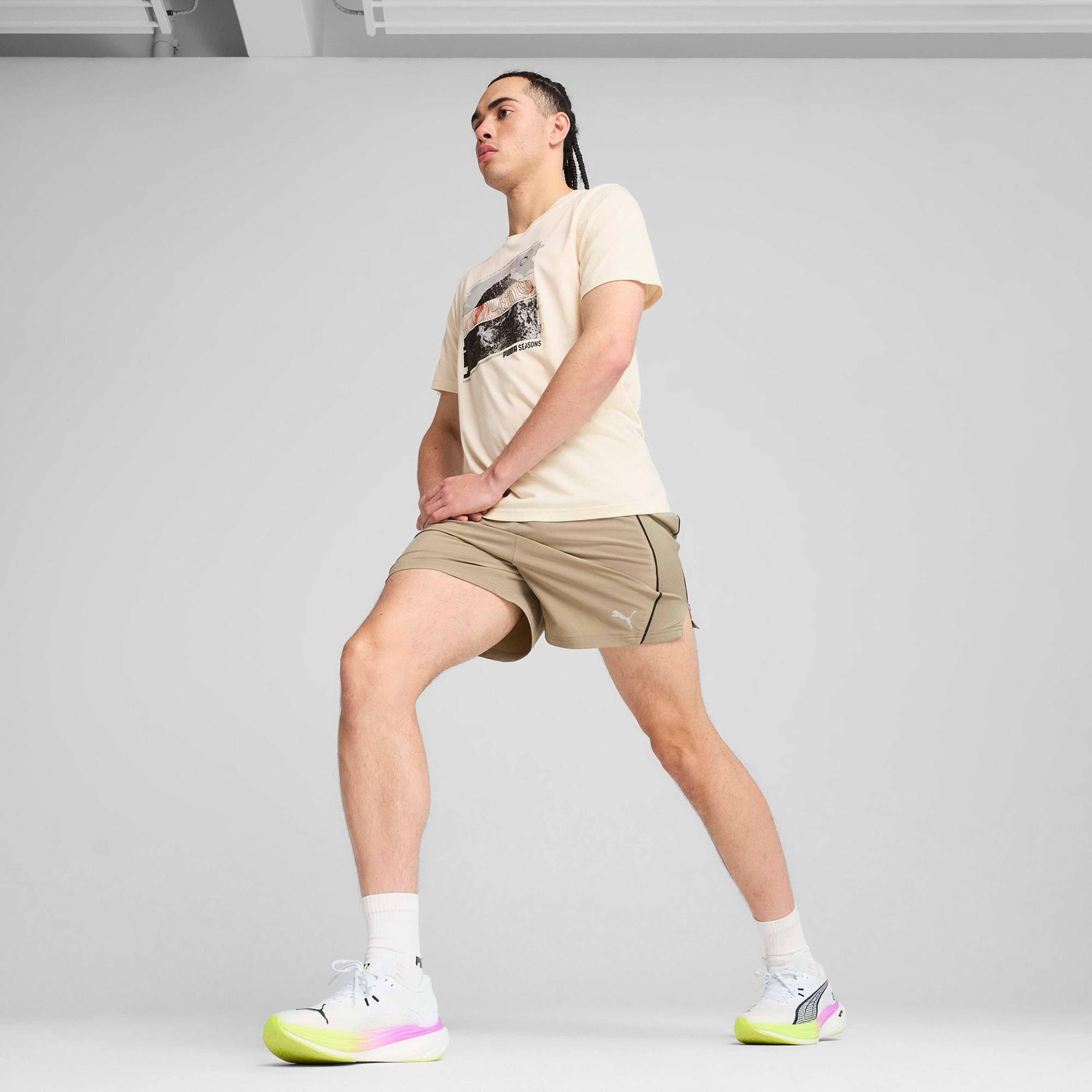 Puma Graphics Seasons Erkek Krem T-Shirt