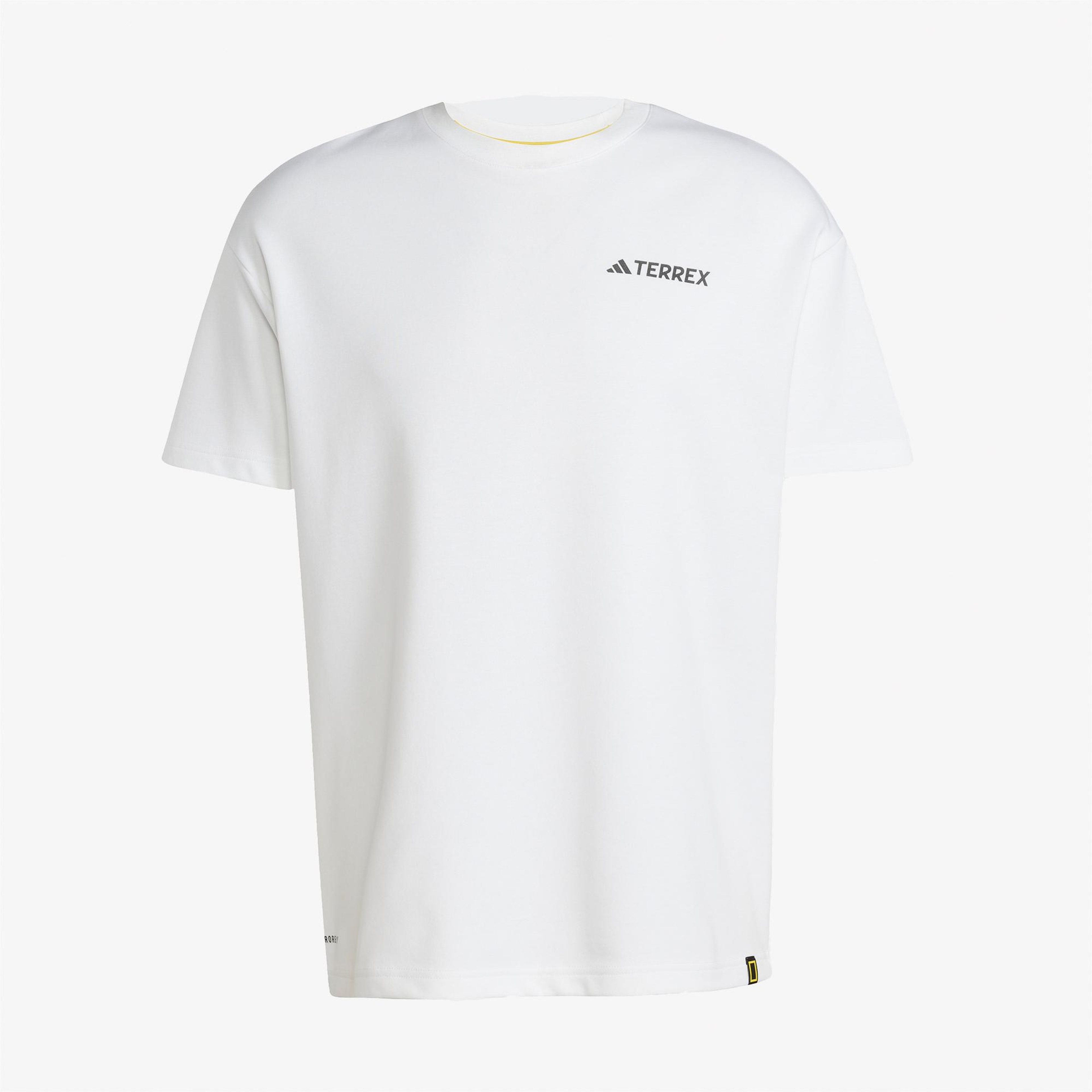 adidas Nat Geo Aeroready Graphic Erkek Beyaz T-Shirt