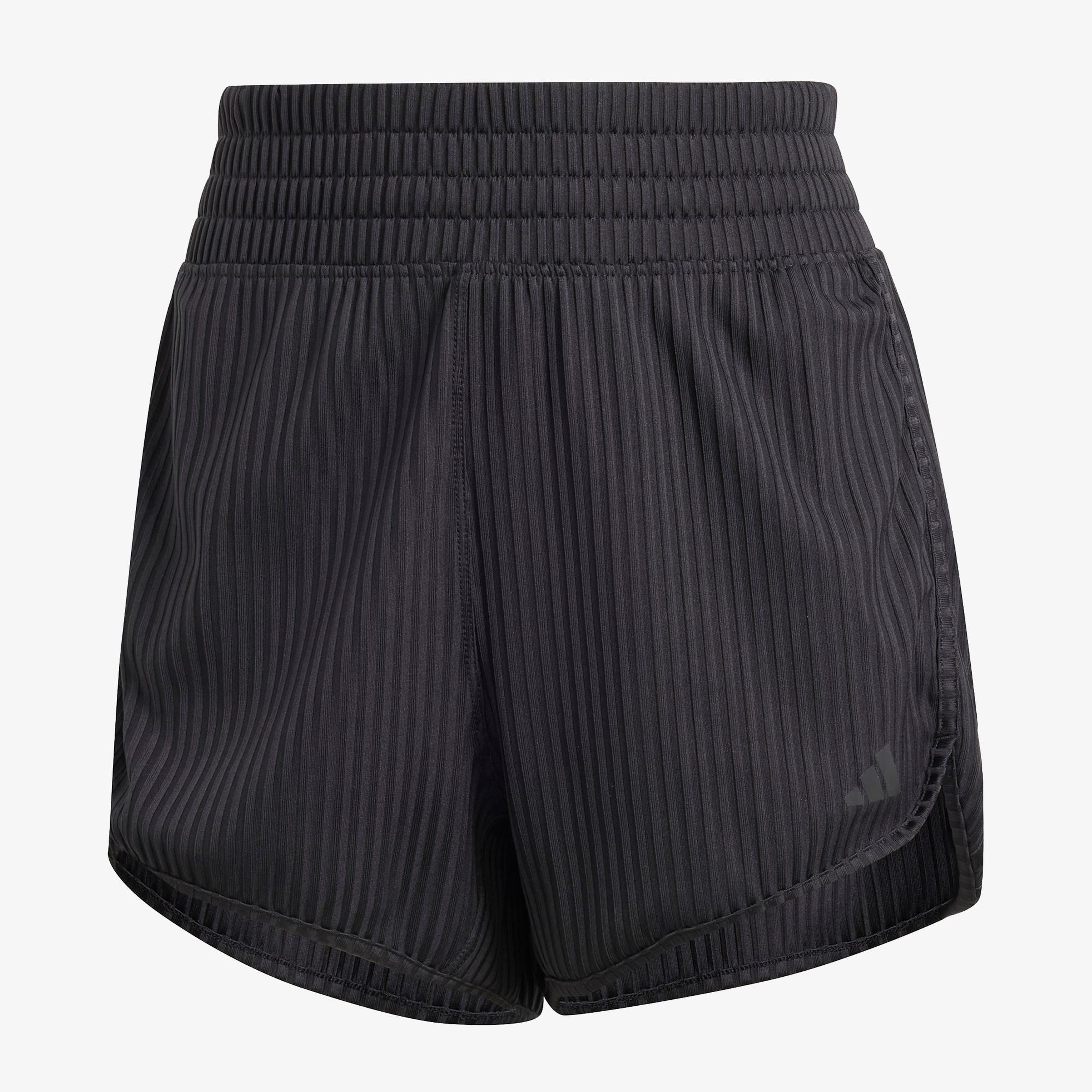 adidas Pacer All Gym Seasonal Rib High Rise Tonal 3 Stripes Kadın Siyah Antrenman Şort