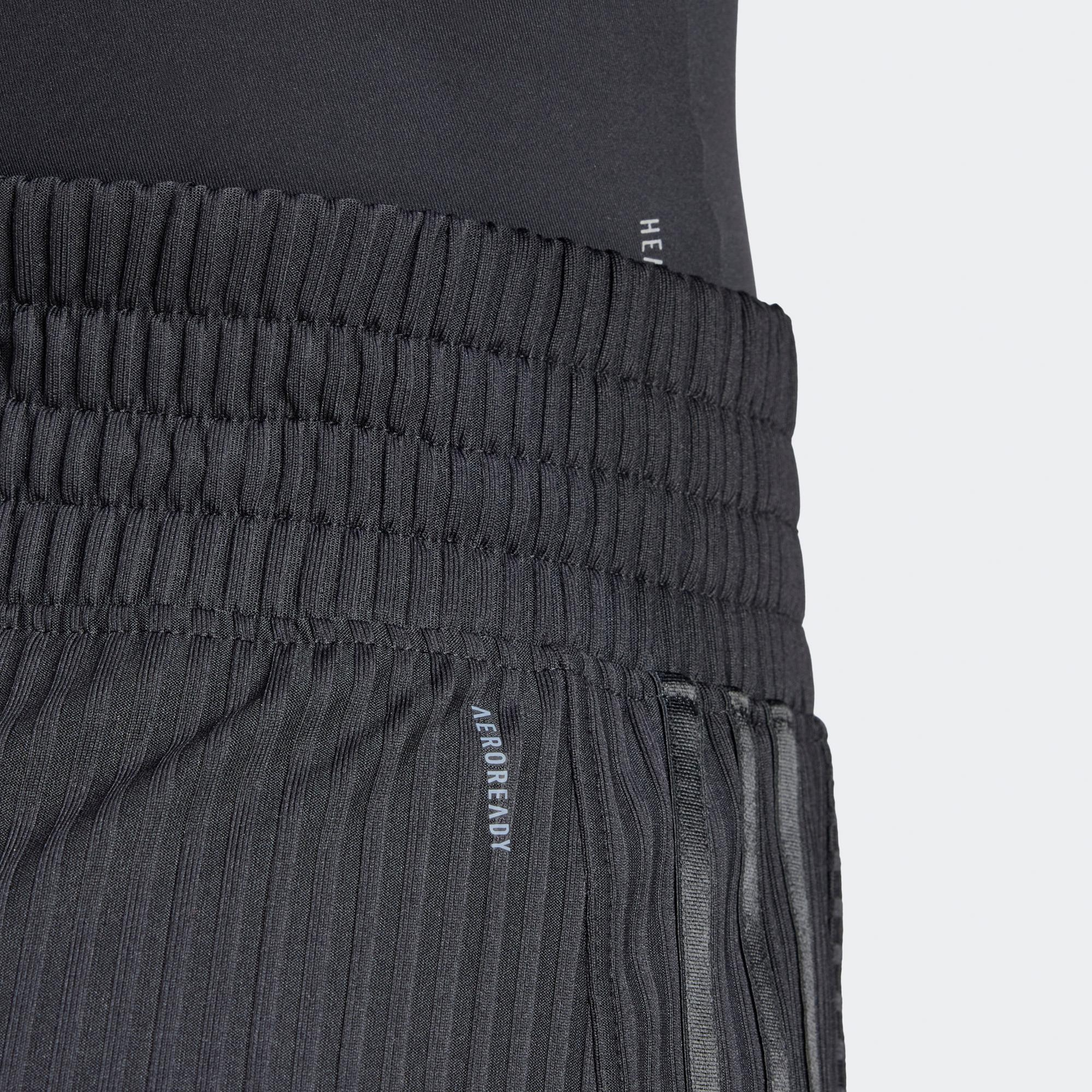 adidas Pacer All Gym Seasonal Rib High Rise Tonal 3 Stripes Kadın Siyah Antrenman Şort