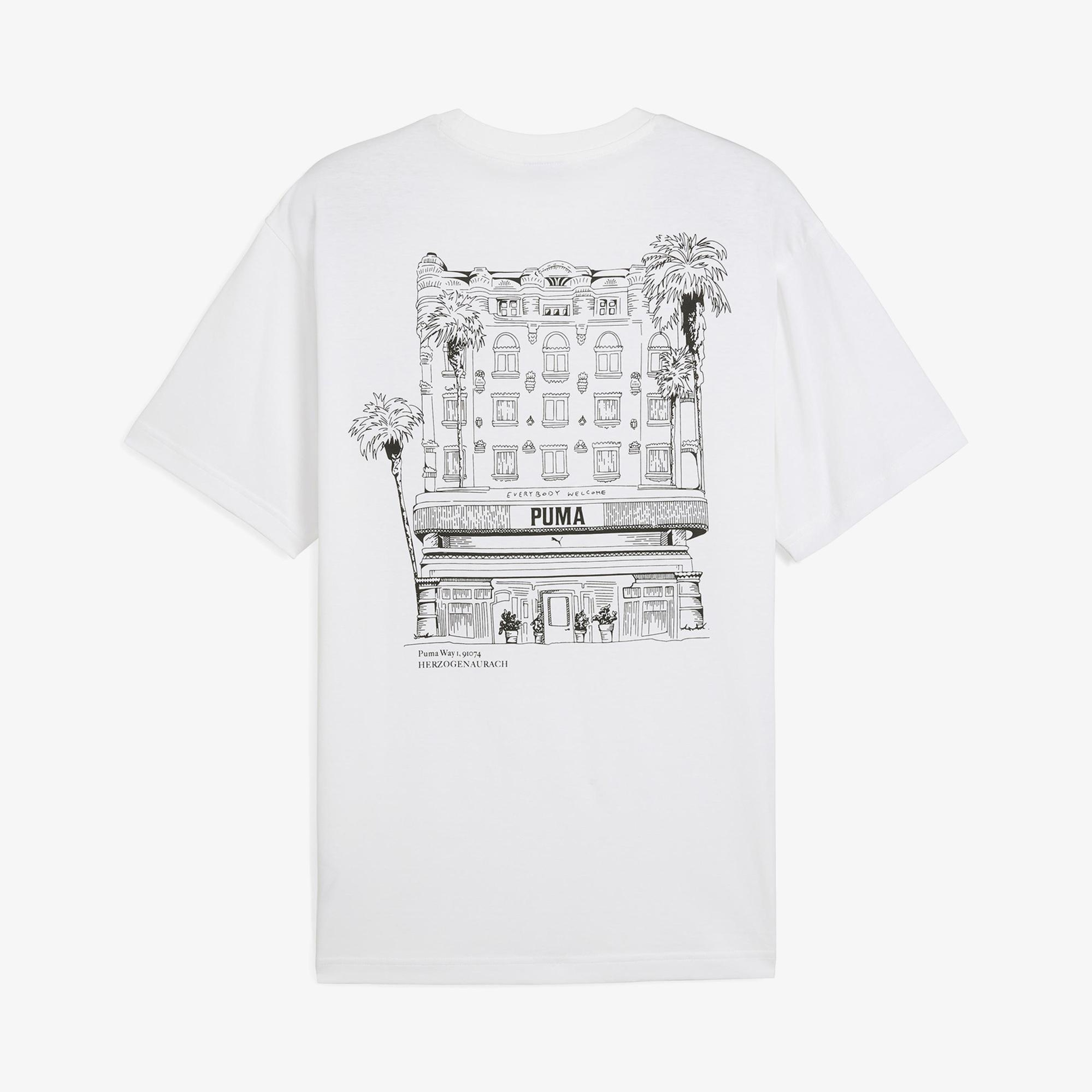 Puma Graphics Hotel Relaxed Erkek Beyaz T-Shirt