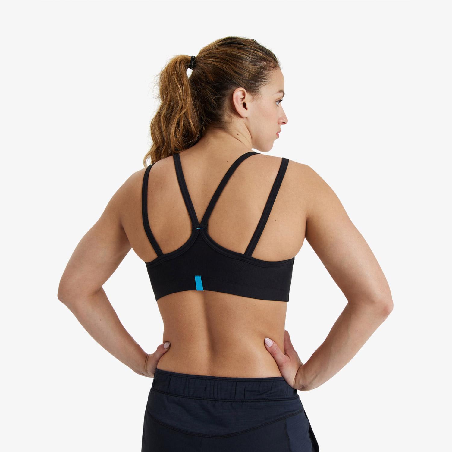 Arena Solid Kadın Siyah Antrenman Bra