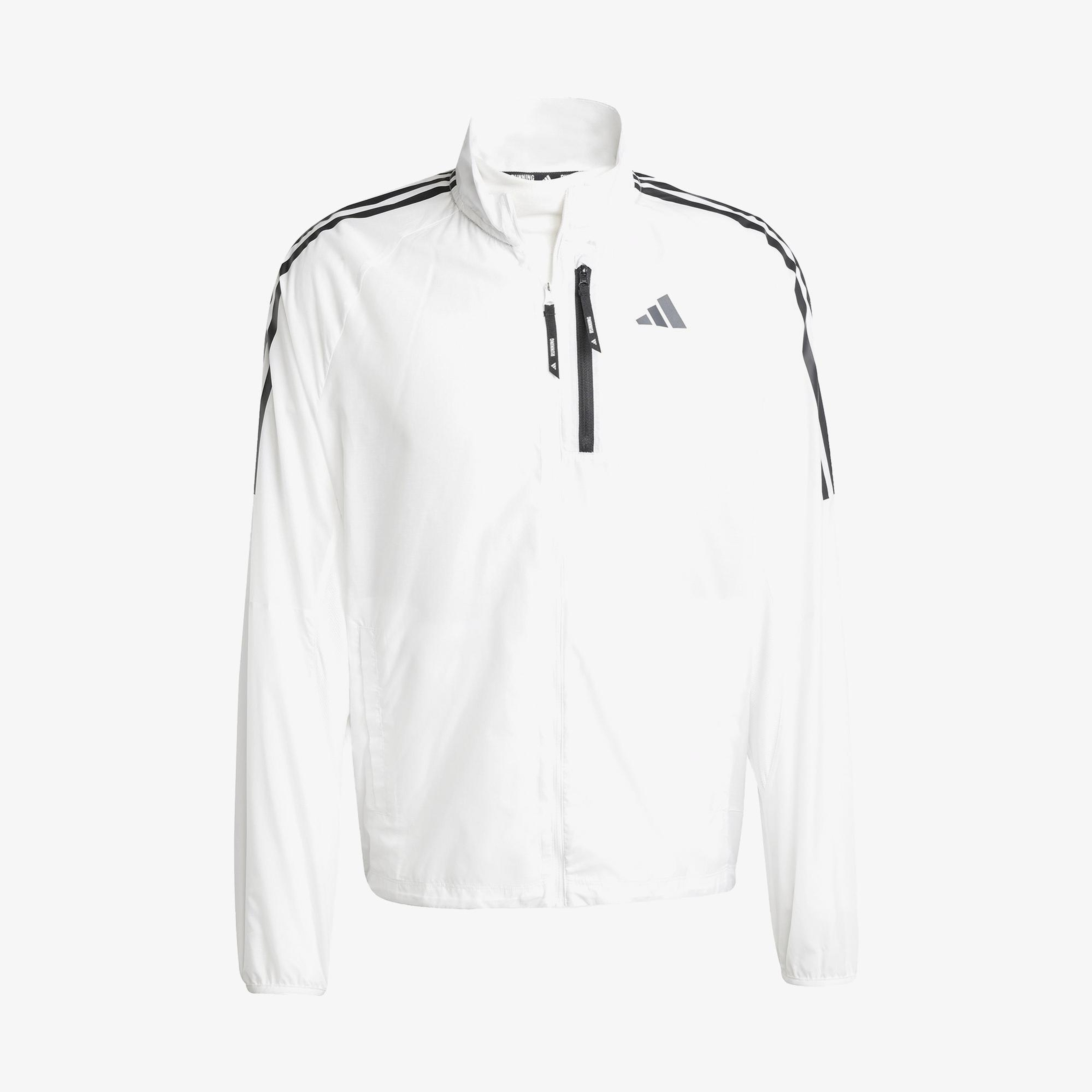 adidas Own The Run 3 Stripes Packable Erkek Beyaz Ceket