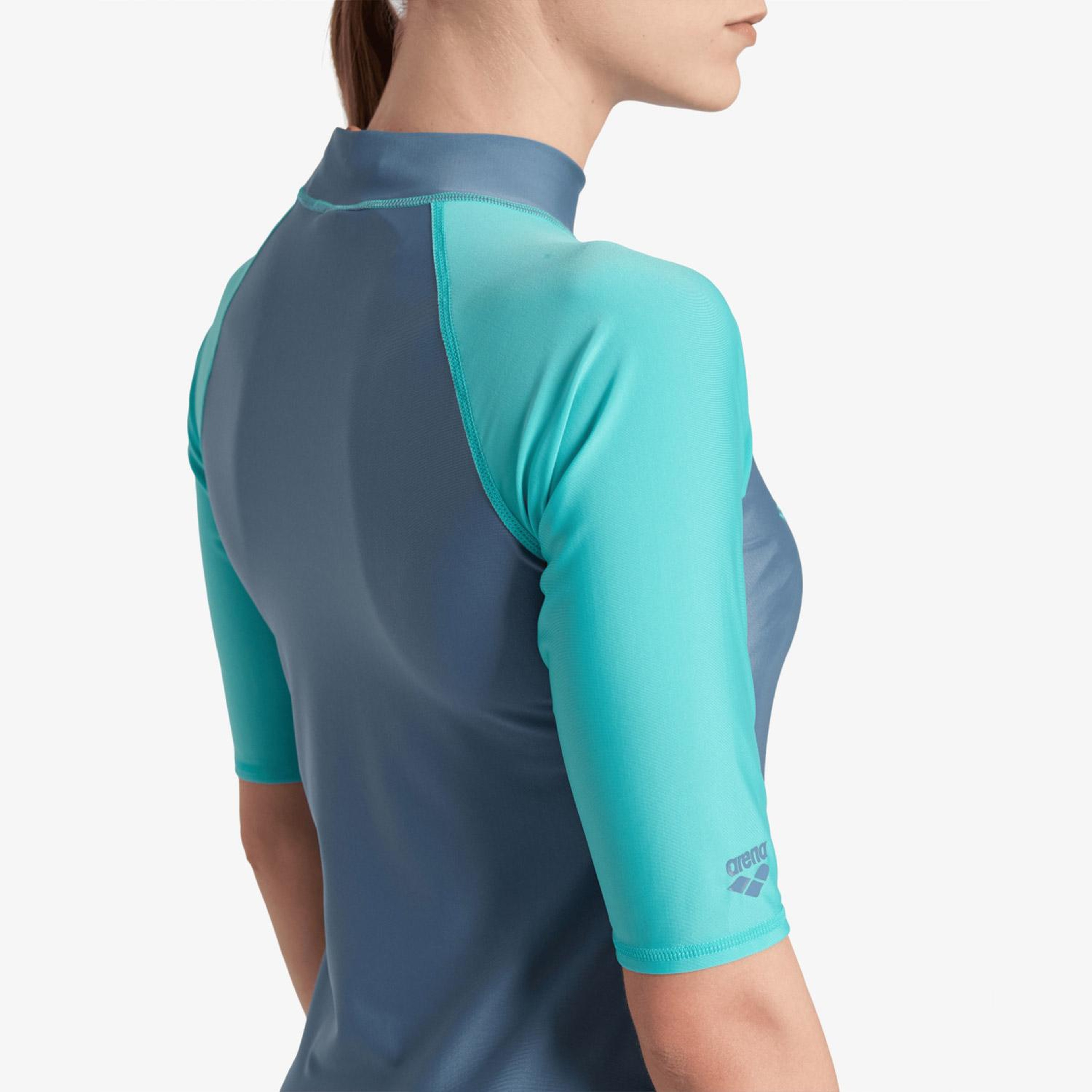 Arena Rash Vest Kadın Mavi Yüzücü Mayosu