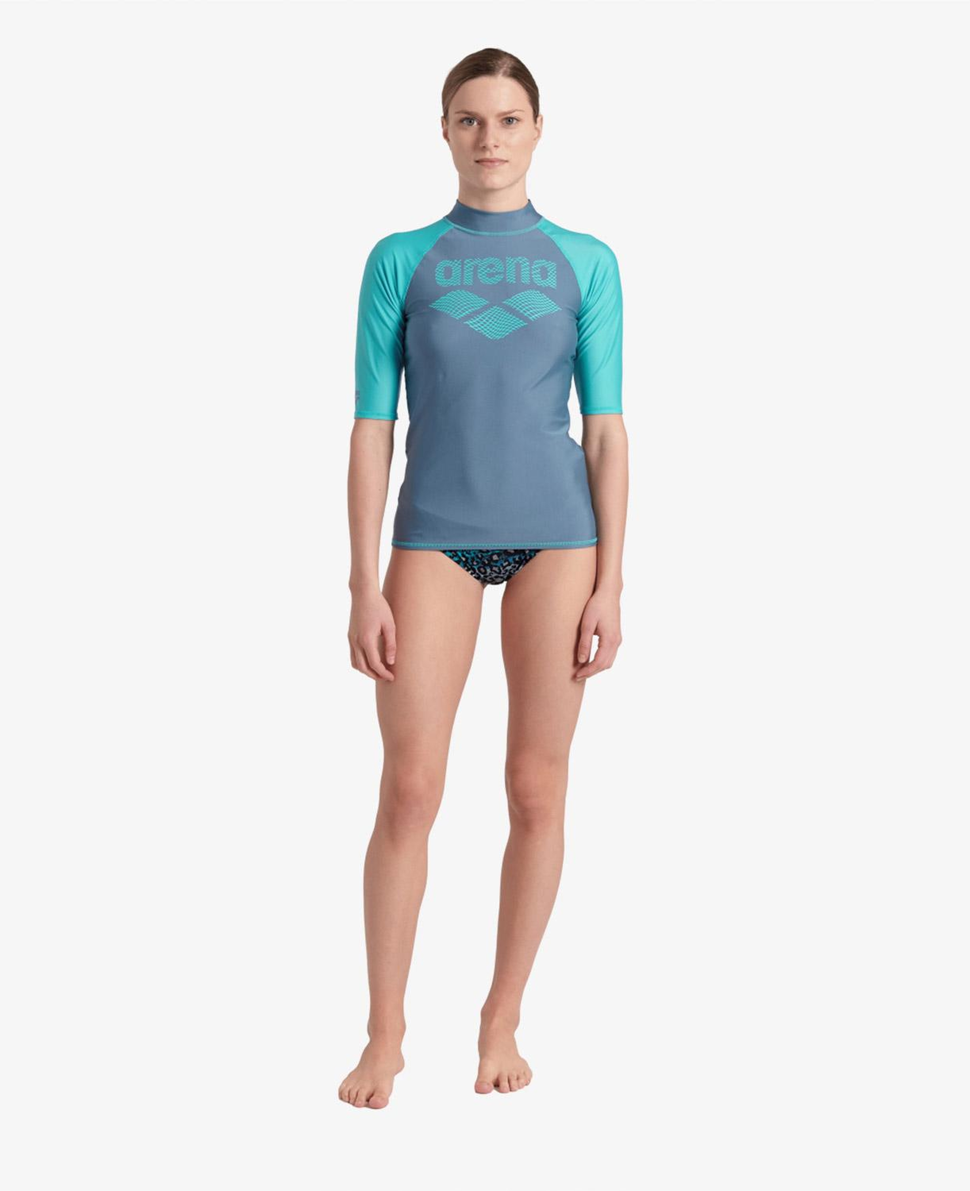 Arena Rash Vest Kadın Mavi Yüzücü Mayosu