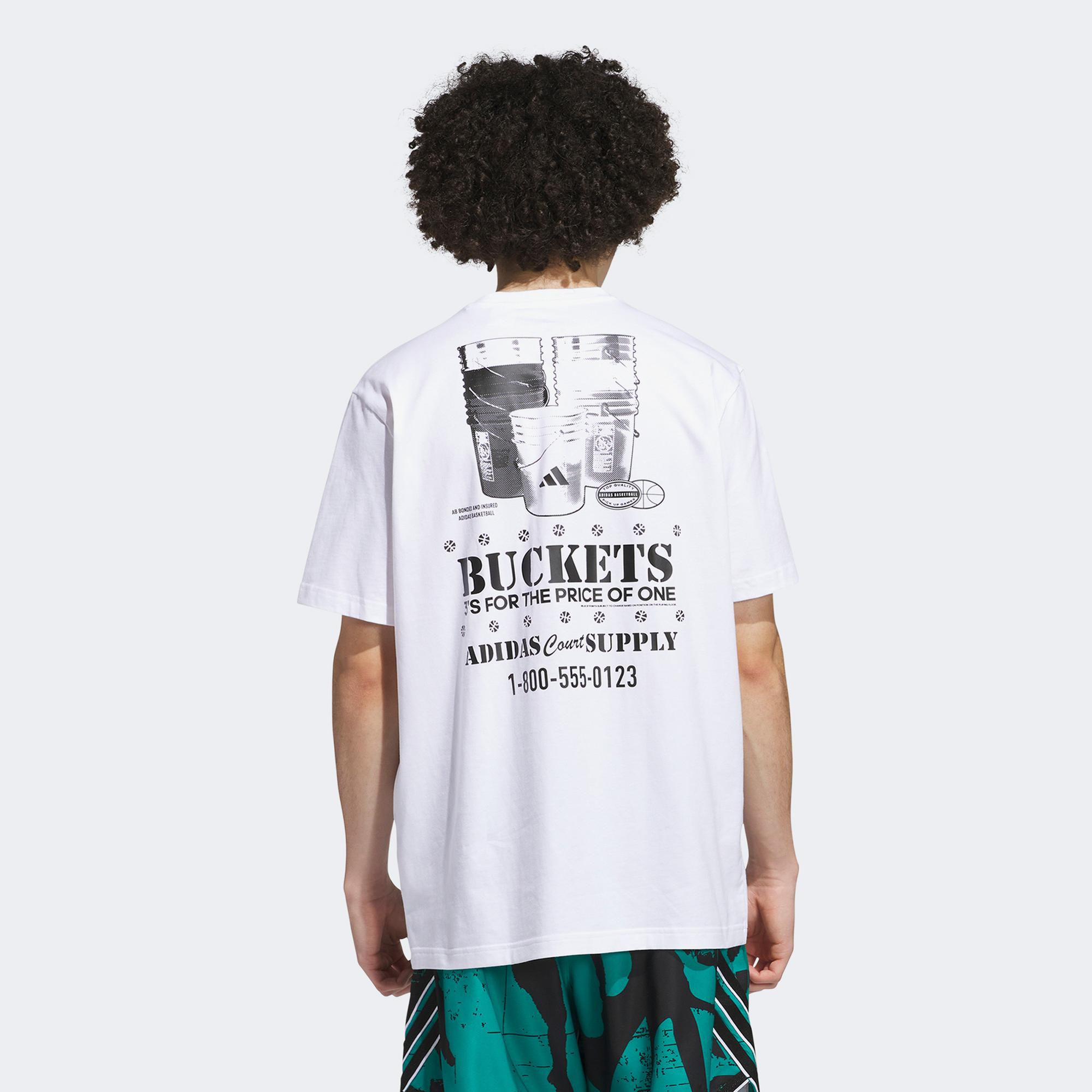 adidas Sum Novelty T 2 Erkek Beyaz Basketbol T-Shirt