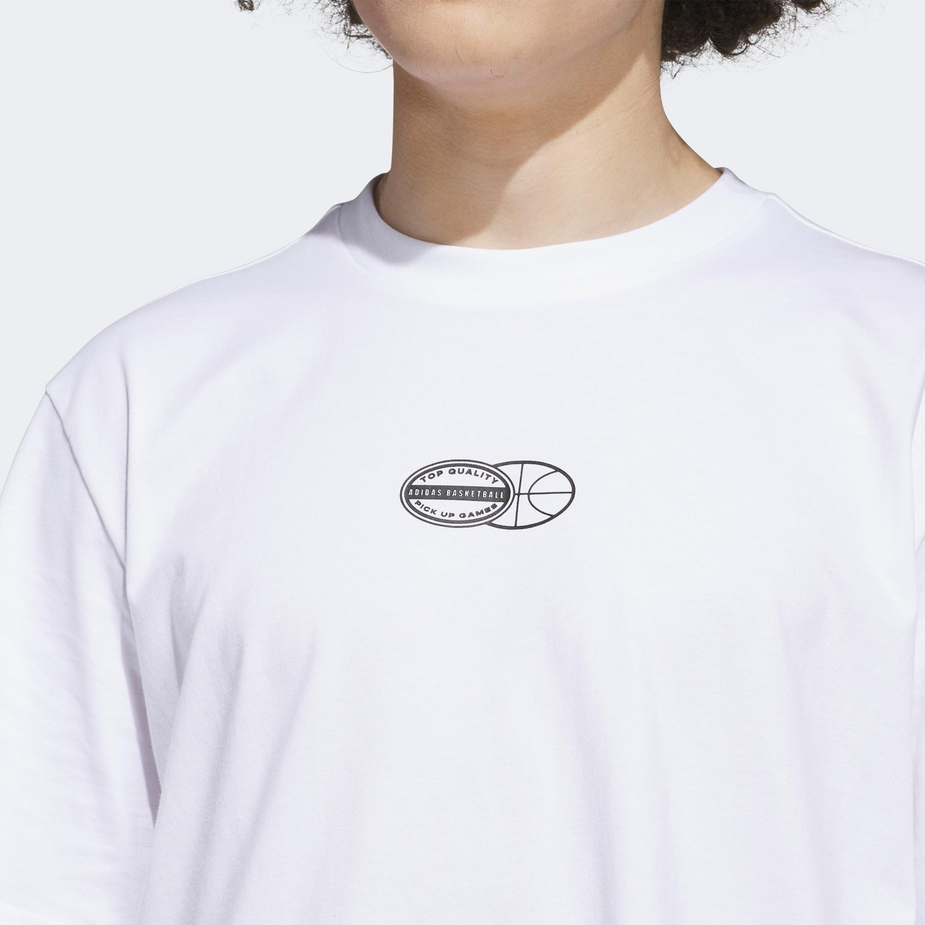 adidas Sum Novelty T 2 Erkek Beyaz Basketbol T-Shirt