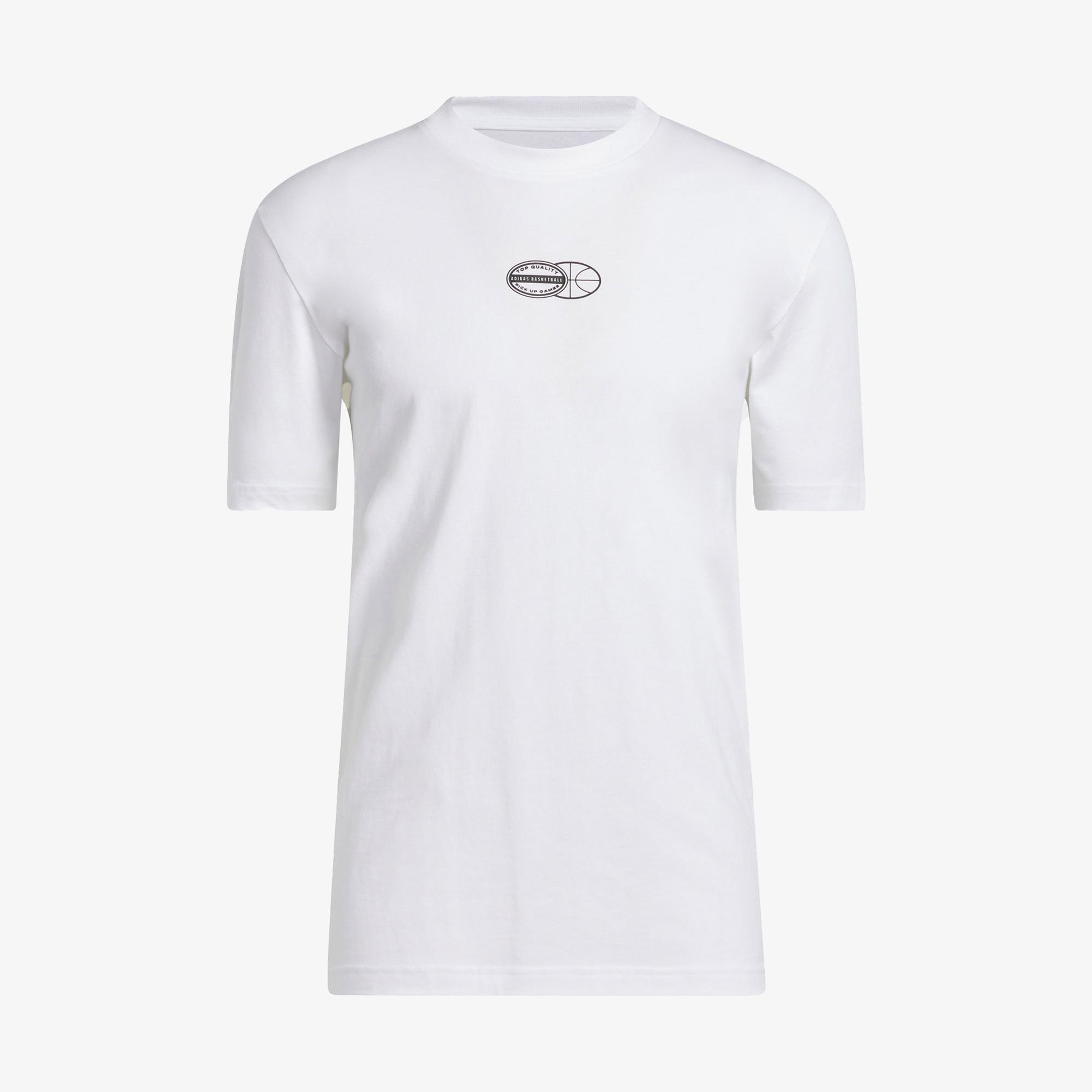 adidas Sum Novelty T 2 Erkek Beyaz Basketbol T-Shirt