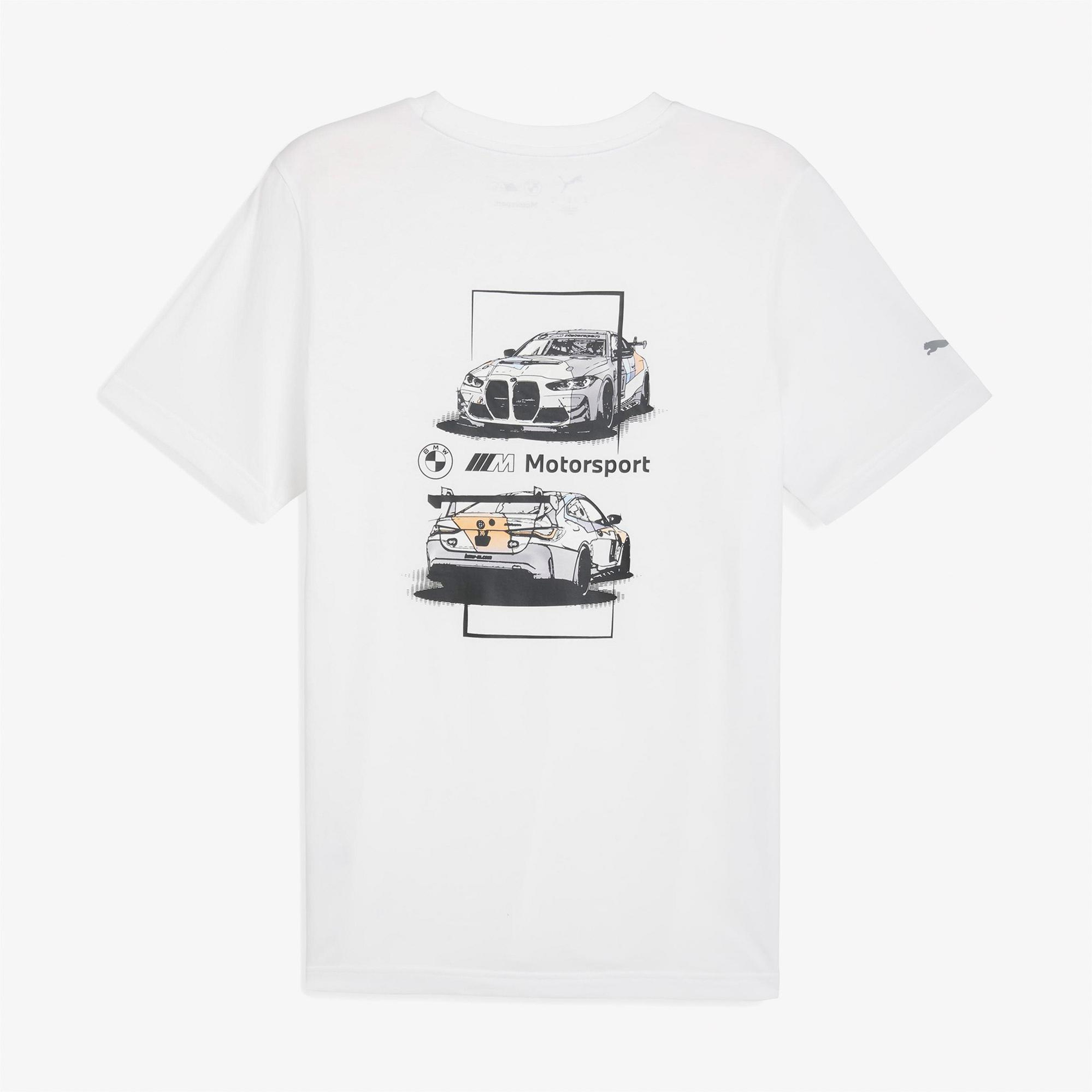 Puma Bmw Mms Car Graphic 2 Erkek Beyaz T-Shirt