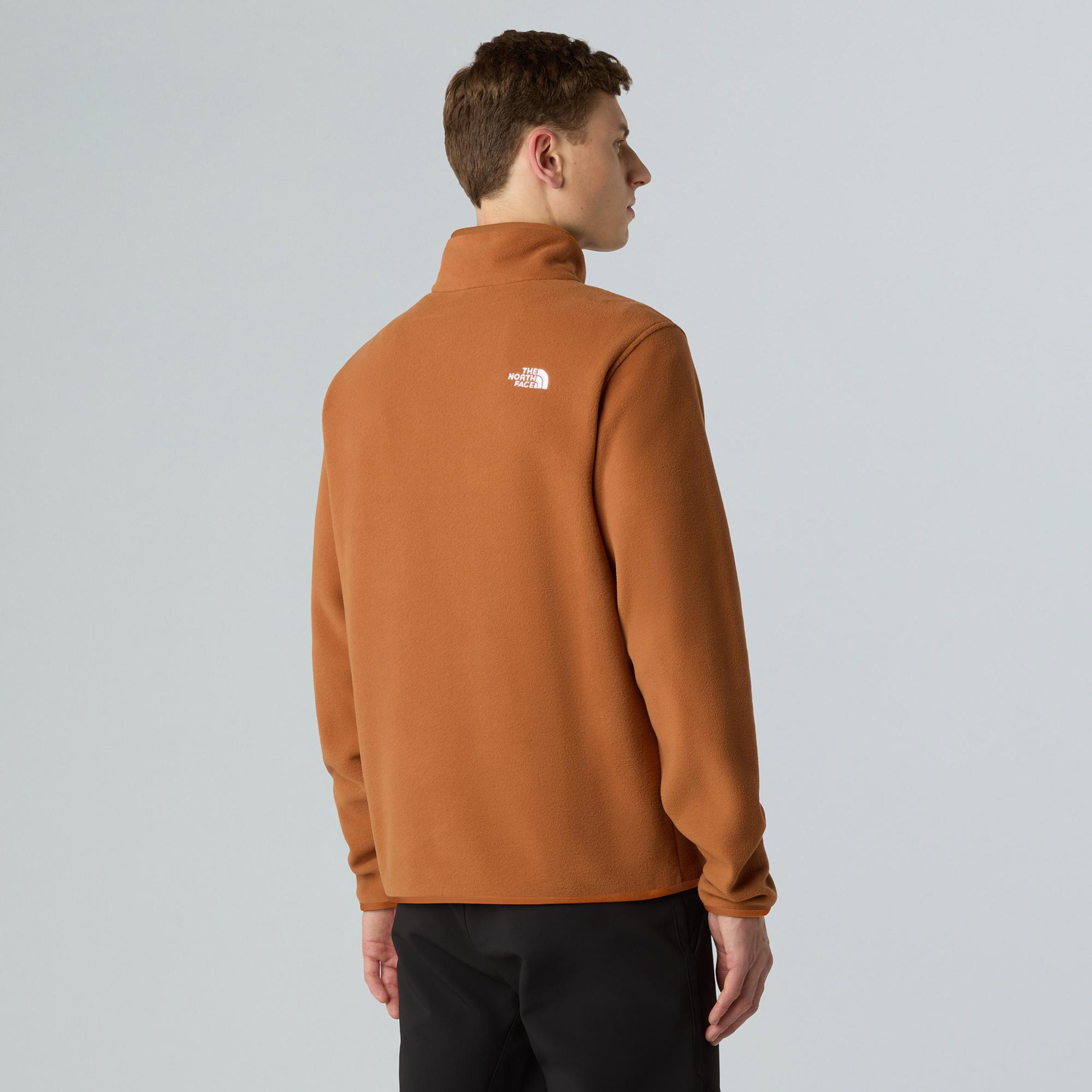 The North Face Glacier Fleece 1/4 Zip Erkek Kahverengi Outdoor Sweatshirt