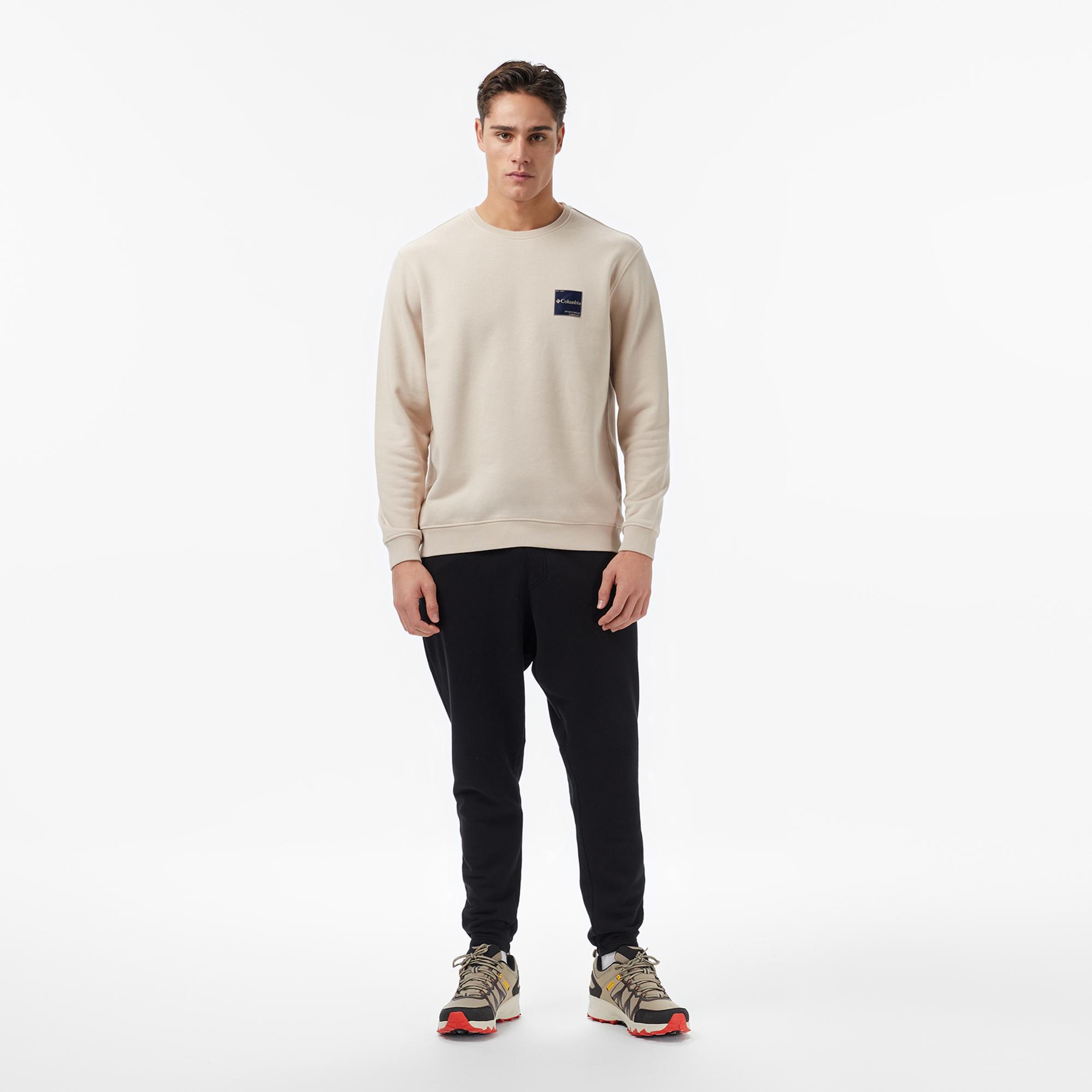 Columbia Cs0450 Csc Boxy Brand Crew Erkek Bej Sweatshirt