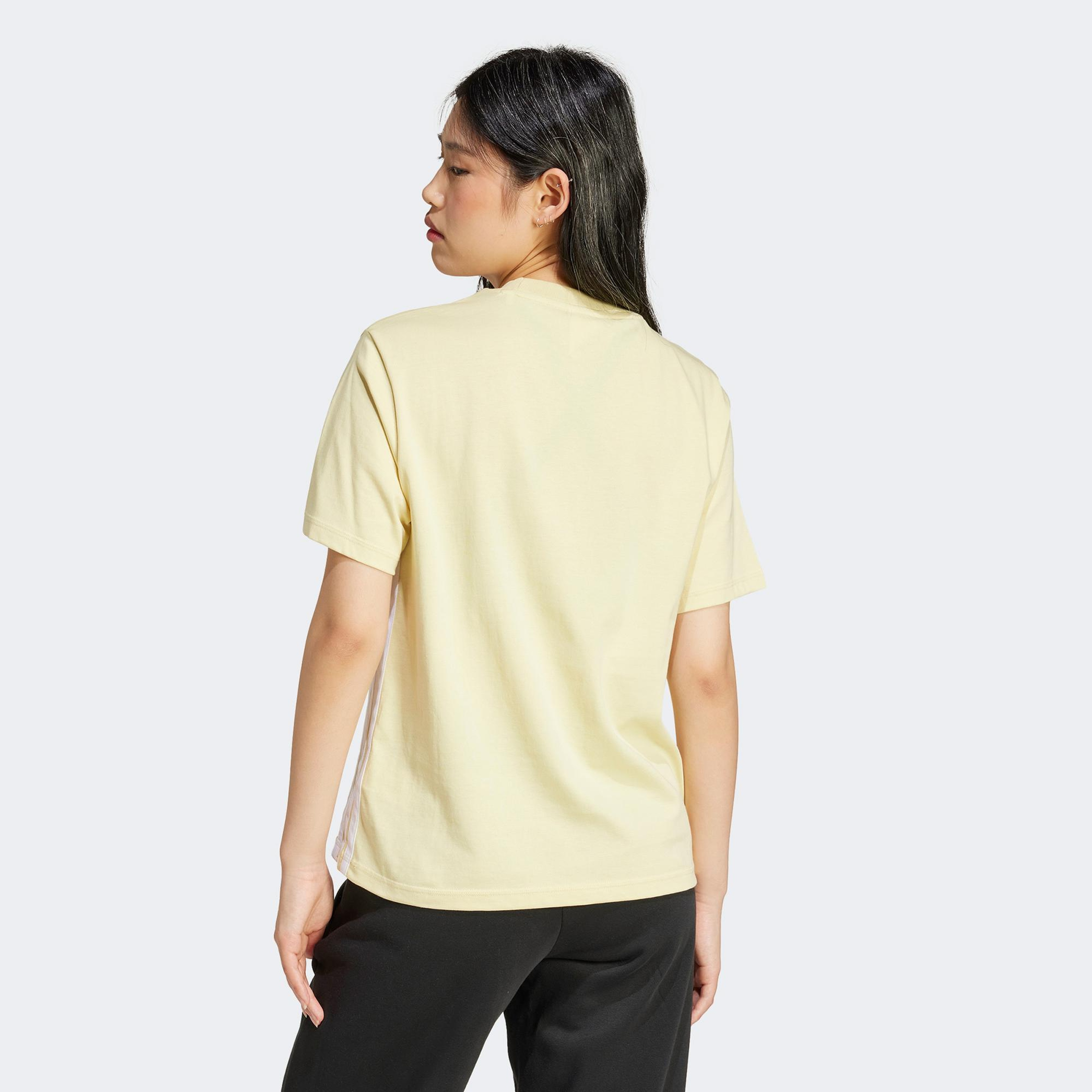 adidas Essentials 3 Stripes Cotton Kadın Sarı T-Shirt