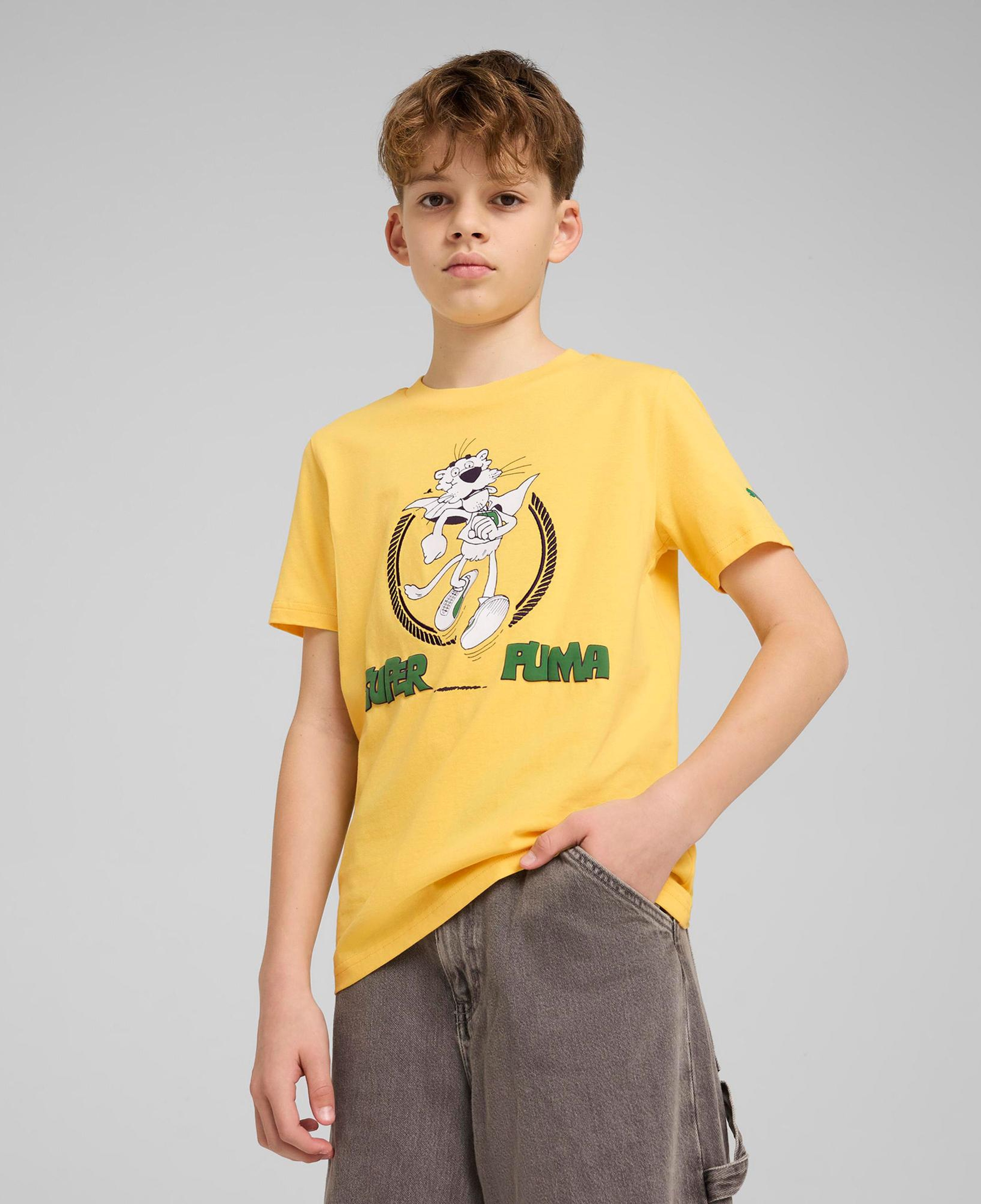 Puma Super Graphic Çocuk Sarı T-Shirt