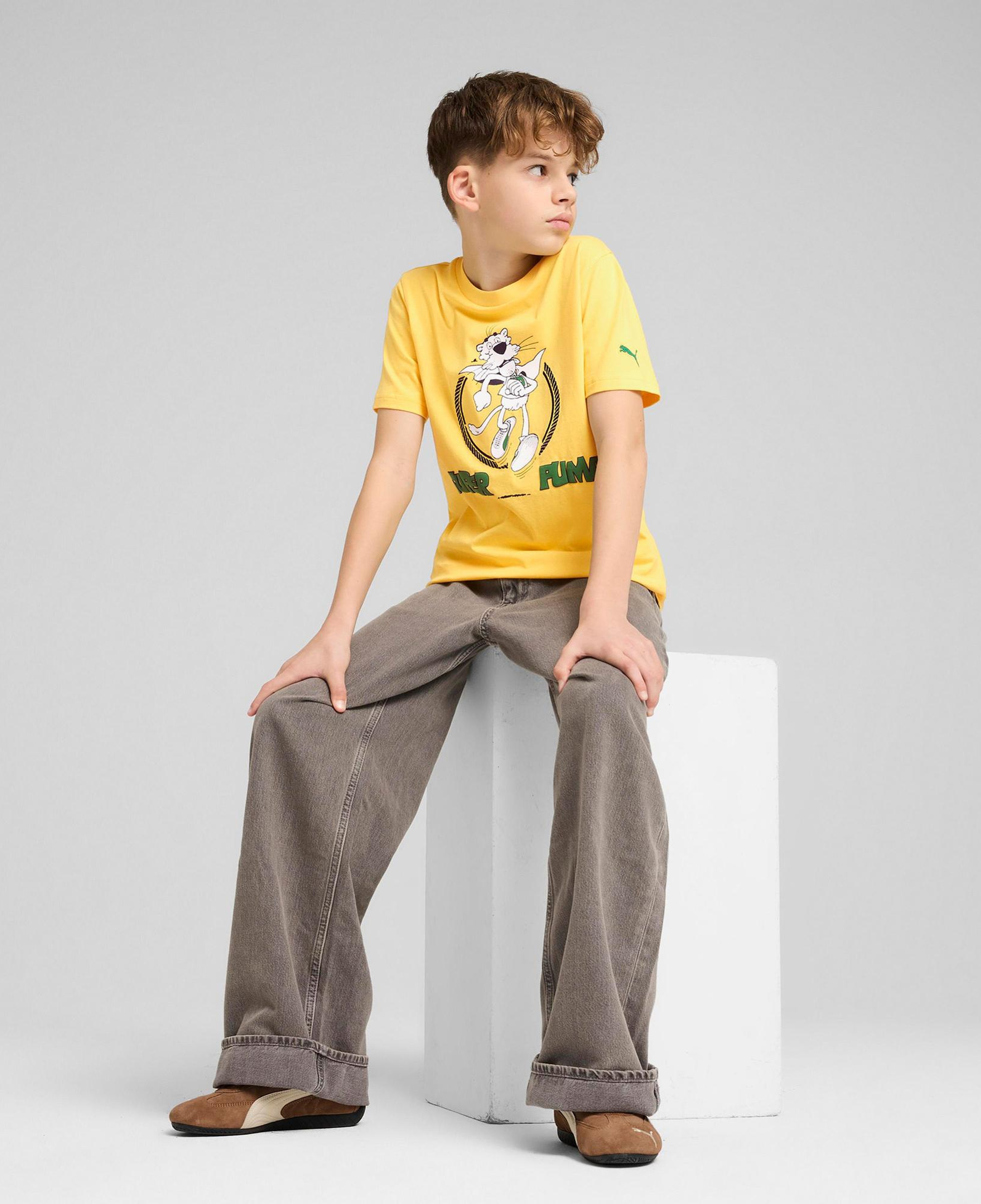 Puma Super Graphic Çocuk Sarı T-Shirt