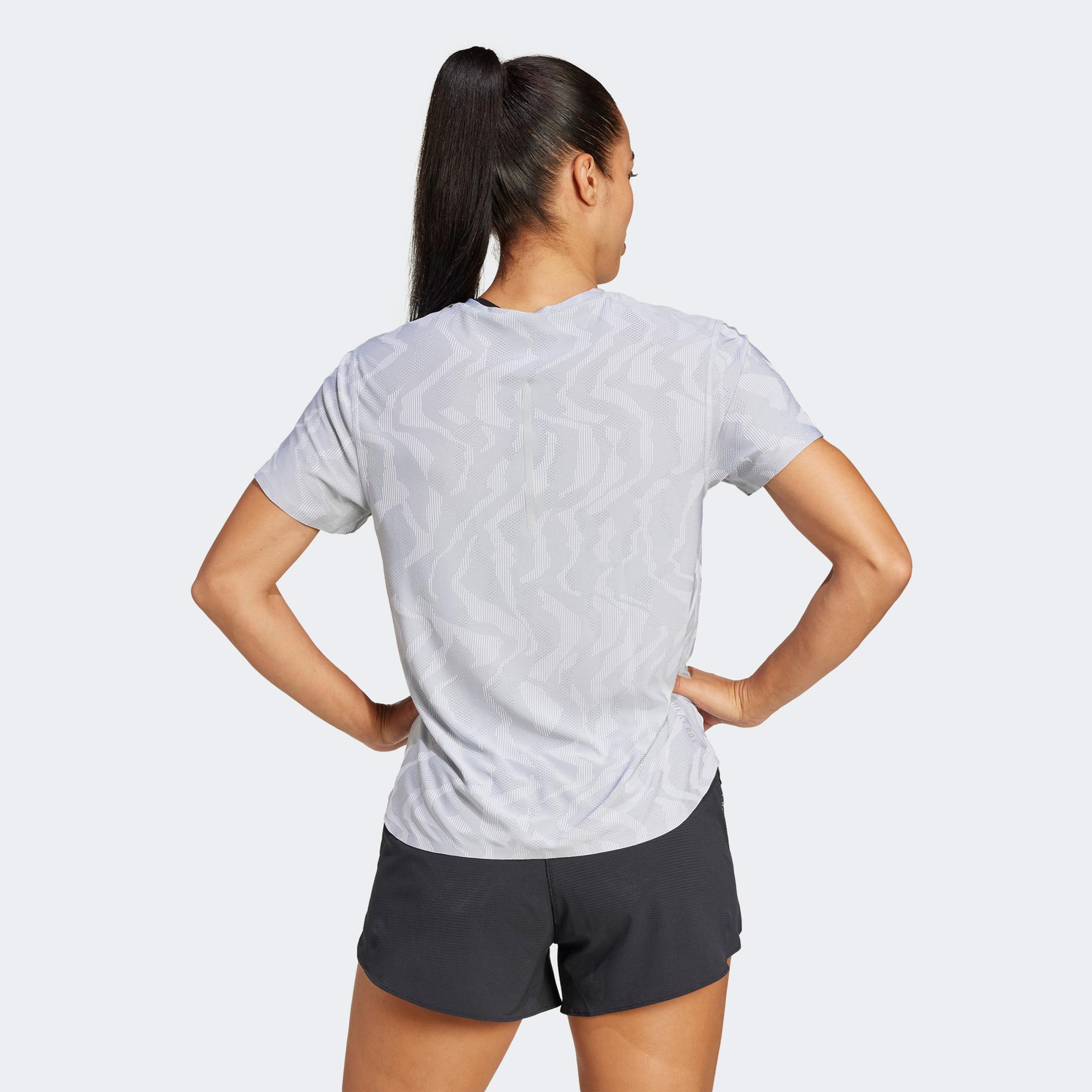adidas Ultimate HEAT.RDY Engineered Kadın Gri Koşu T-Shirt