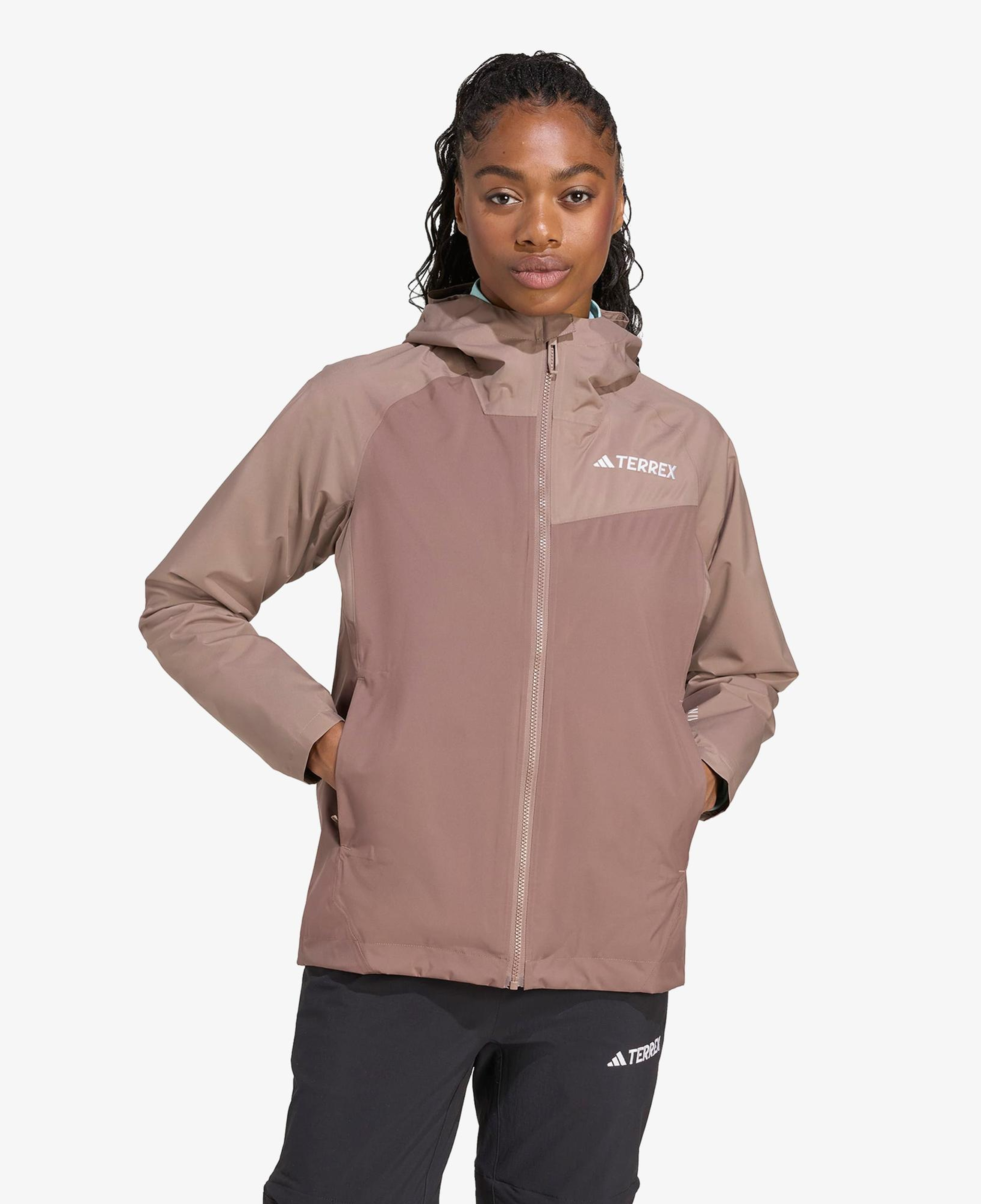 adidas Terrex Multi 2L Rain.Rdy Kadın Kahverengi Yürüyüş Yağmurluğu