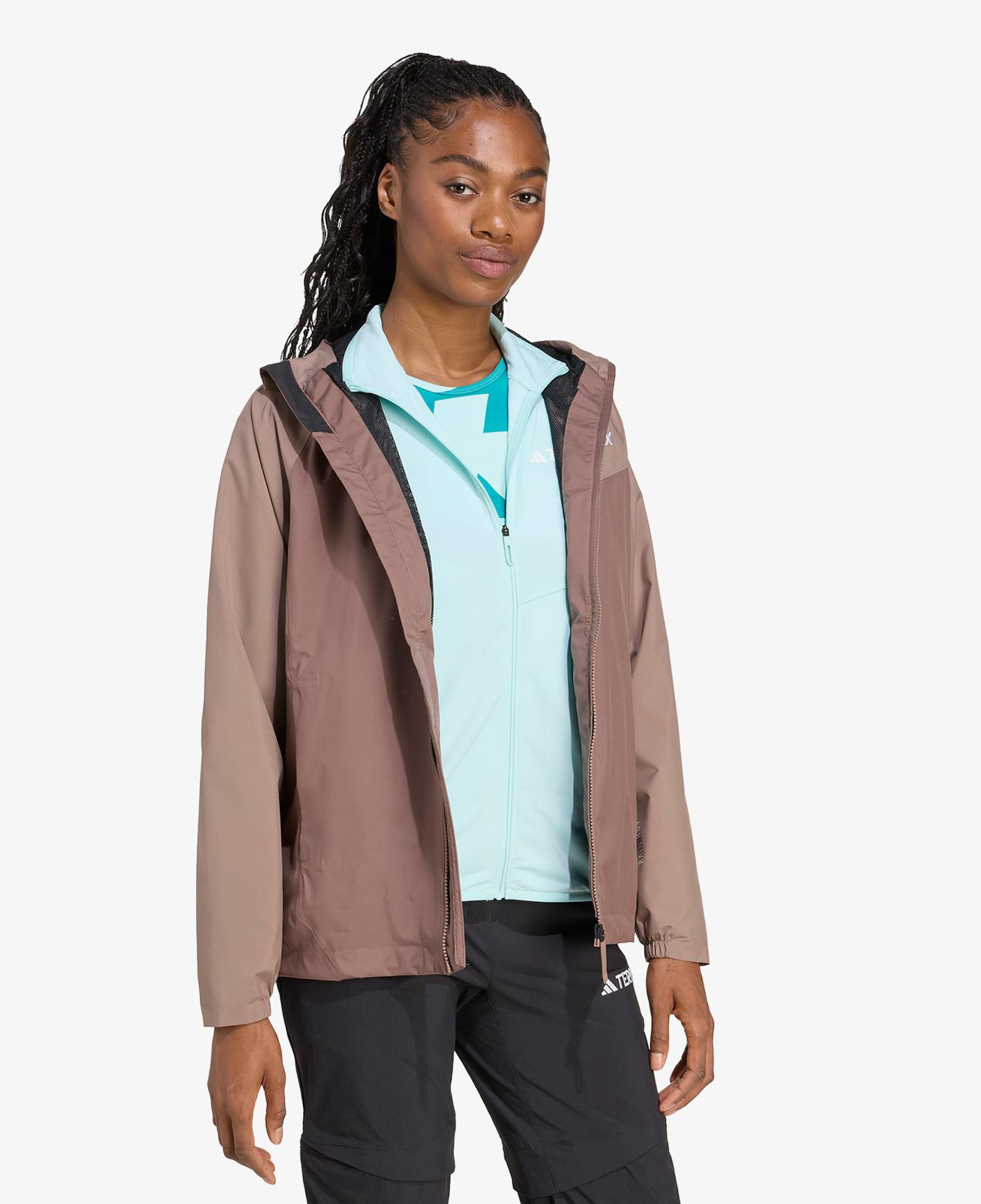adidas Terrex Multi 2L Rain.Rdy Kadın Kahverengi Yürüyüş Yağmurluğu