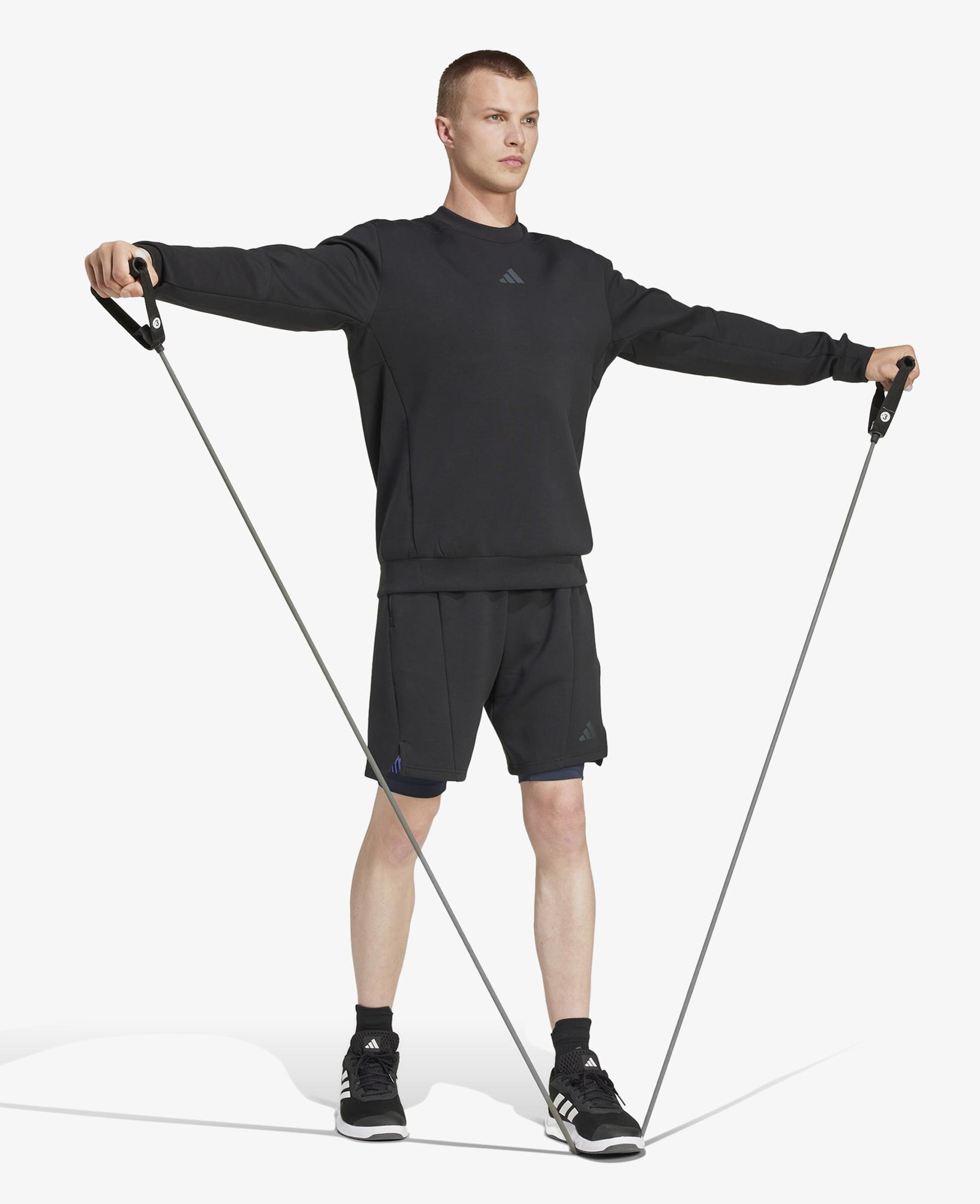 adidas Designed For Training Crew Erkek Siyah Sweatshirt