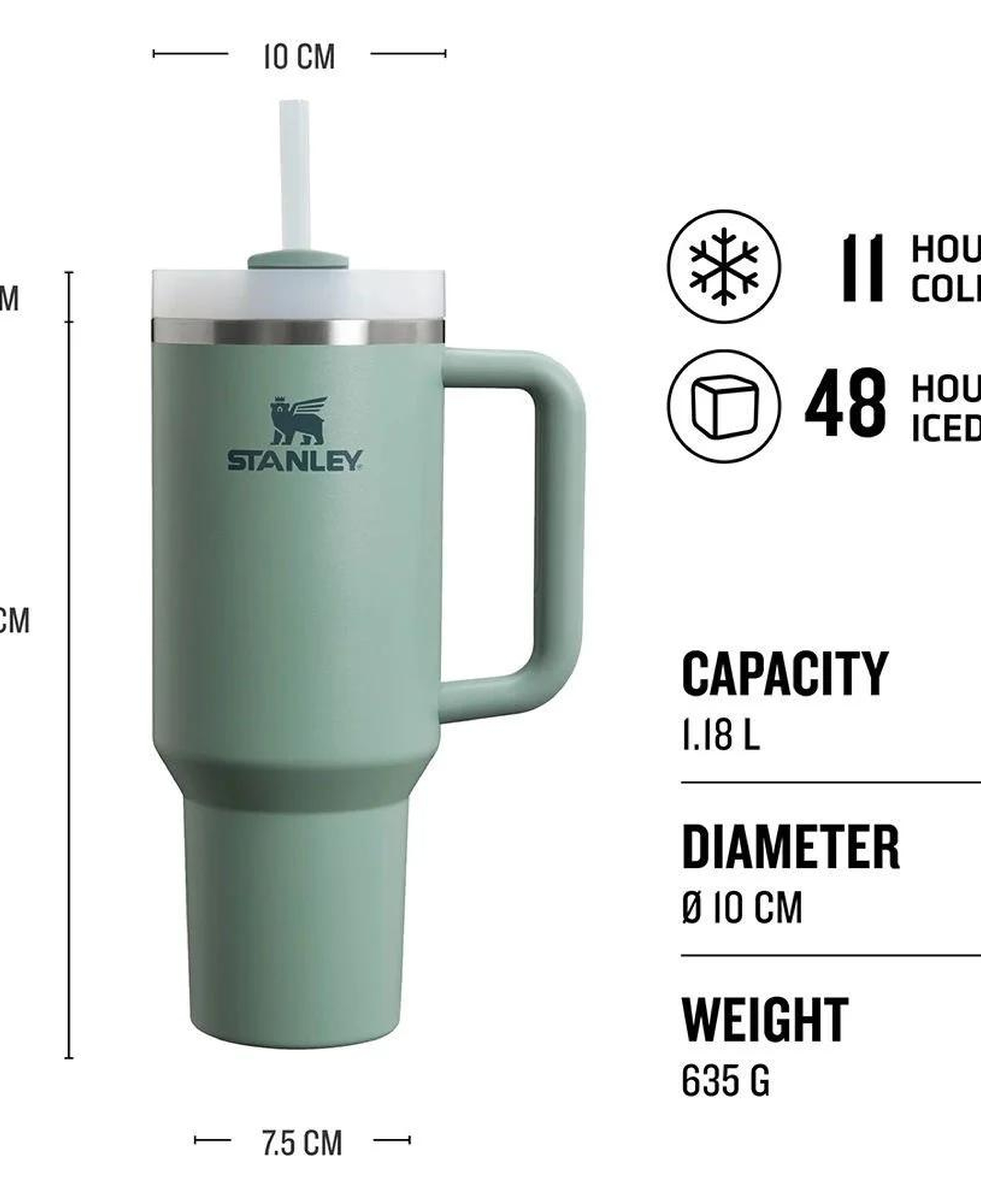 Stanley Quencher 1.18L Pipetli Unisex Yeşil Termos