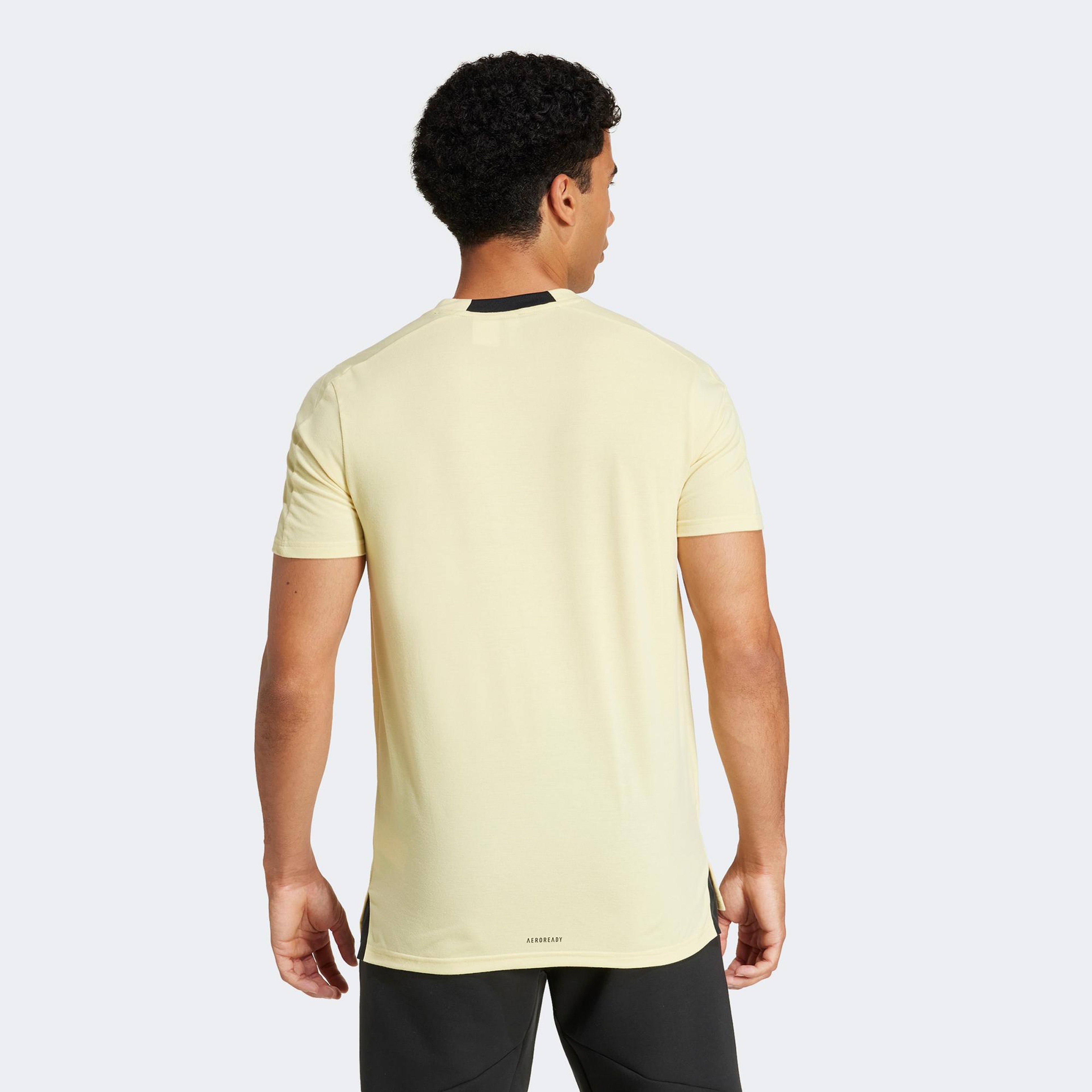 adidas Designed For Erkek Sarı Antrenman T-Shirt